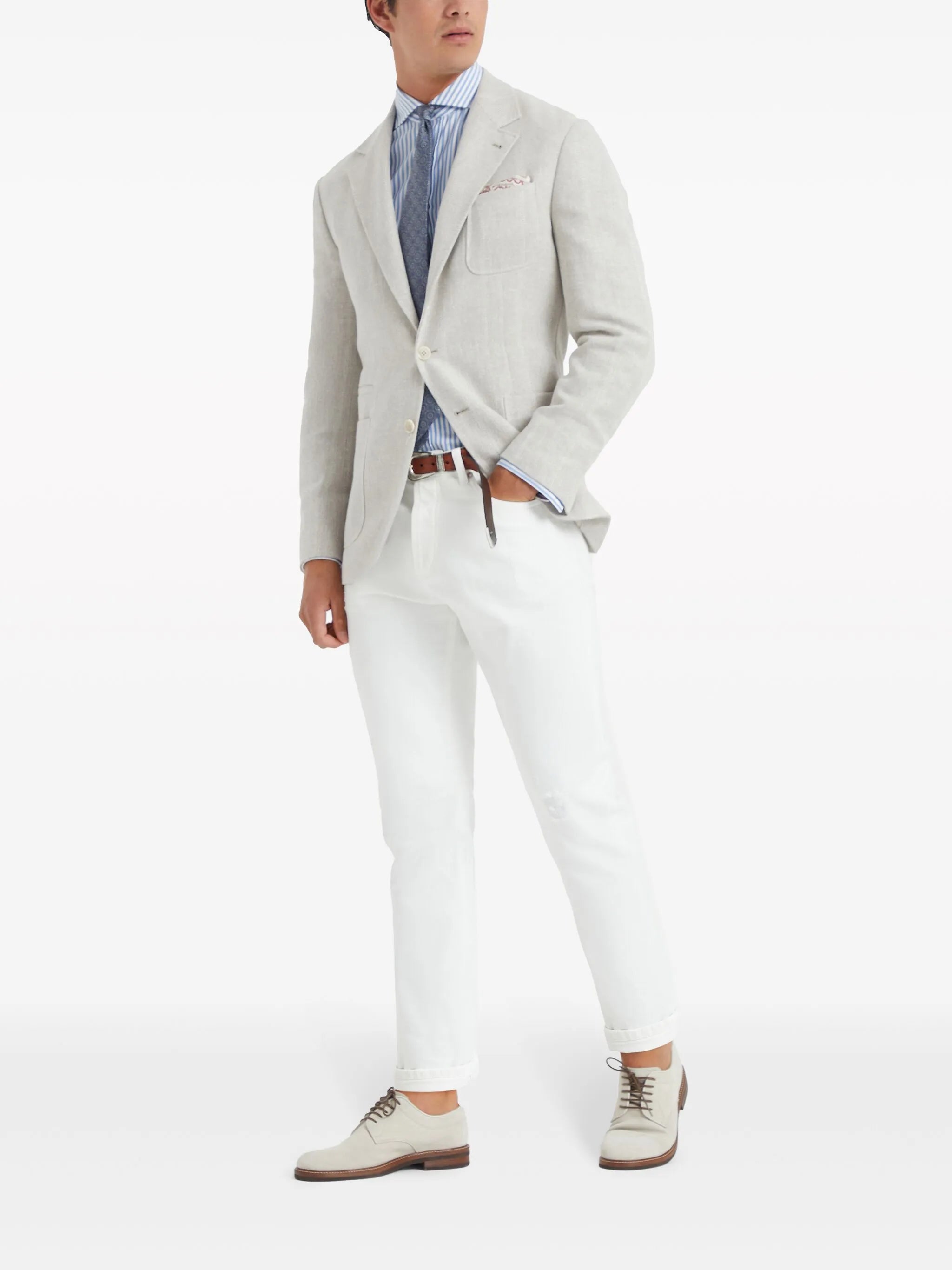 five-pocket straight-leg jeans