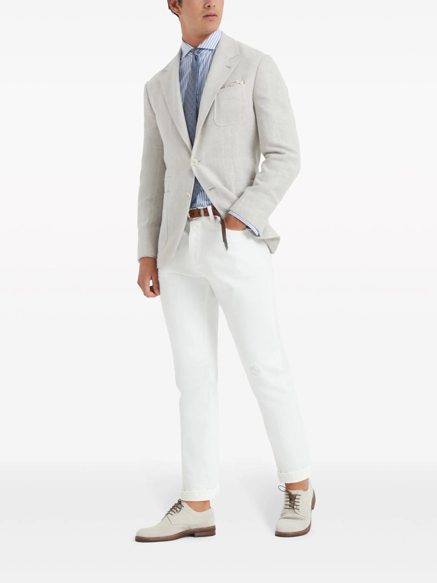 five-pocket straight-leg jeans