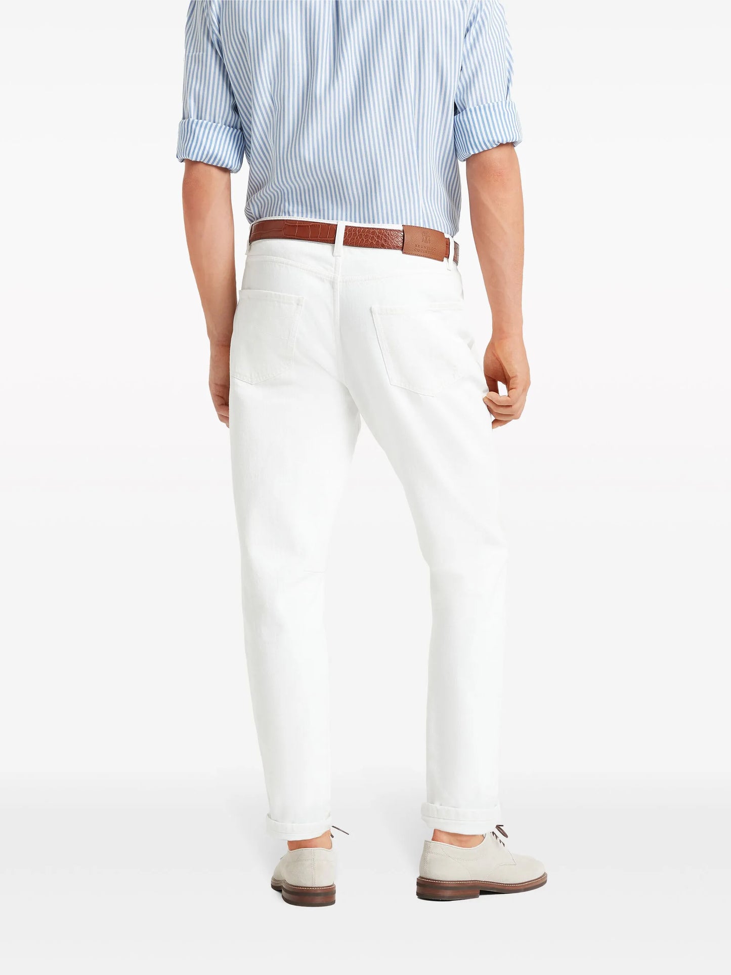five-pocket straight-leg jeans