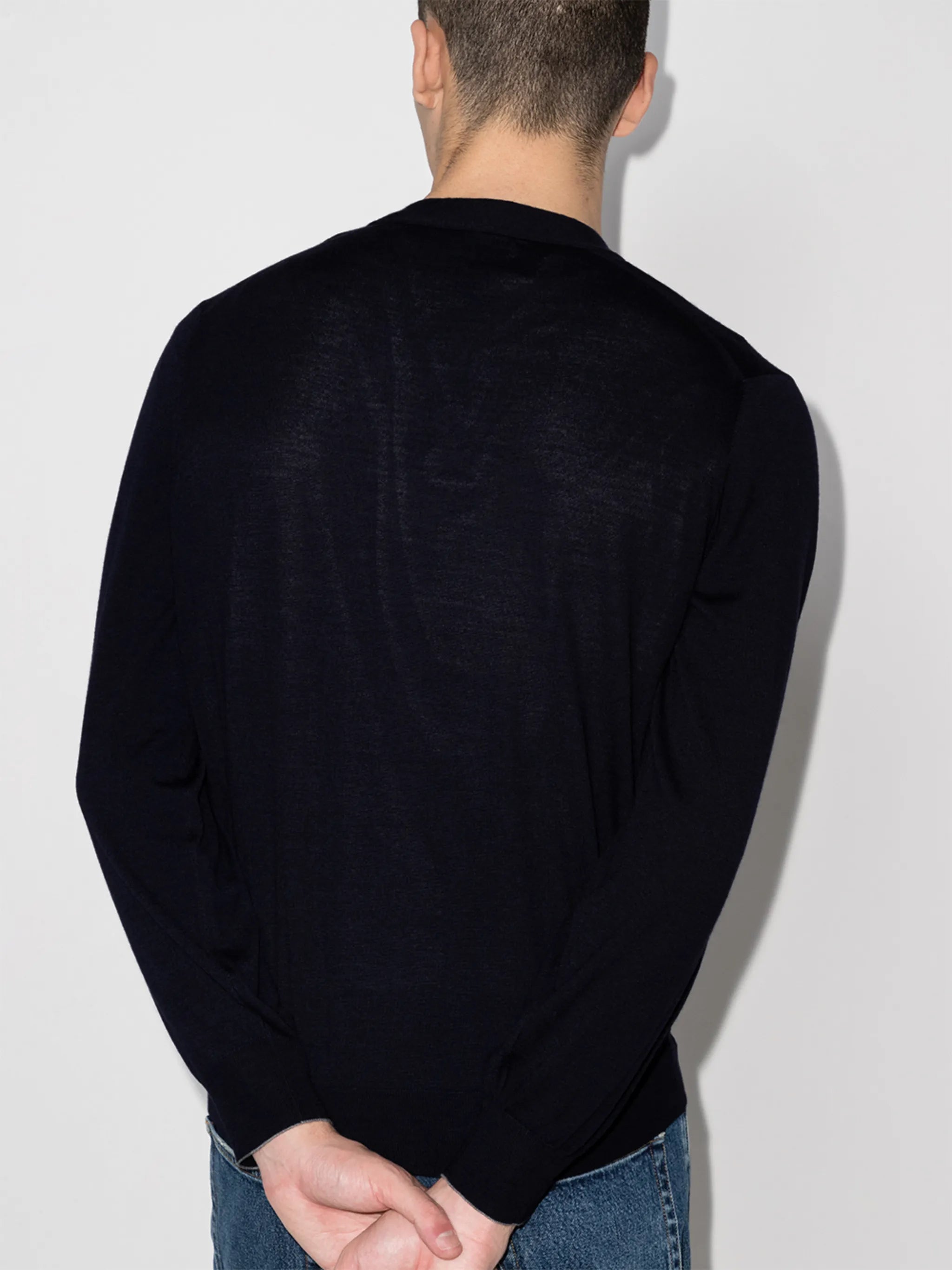 V-neck button-up cardigan