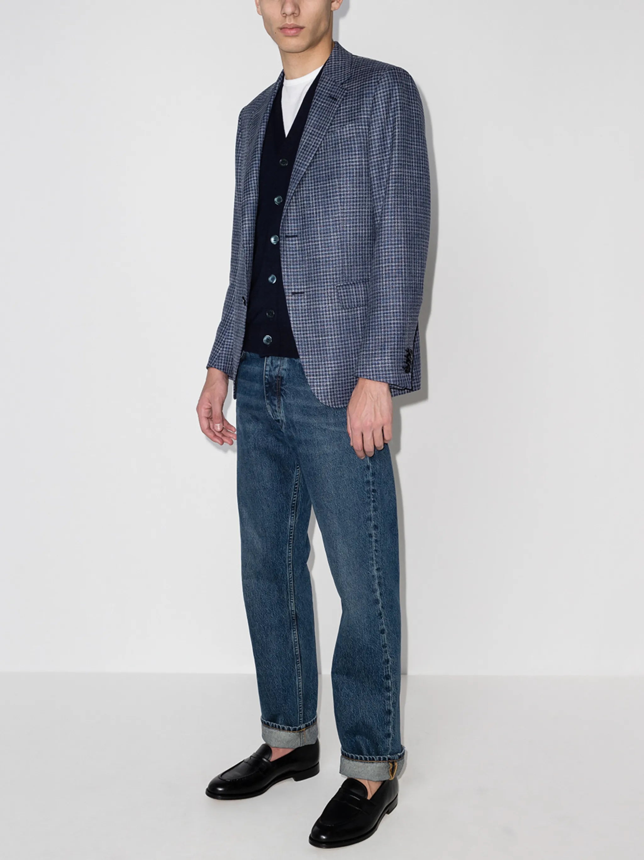 V-neck button-up cardigan