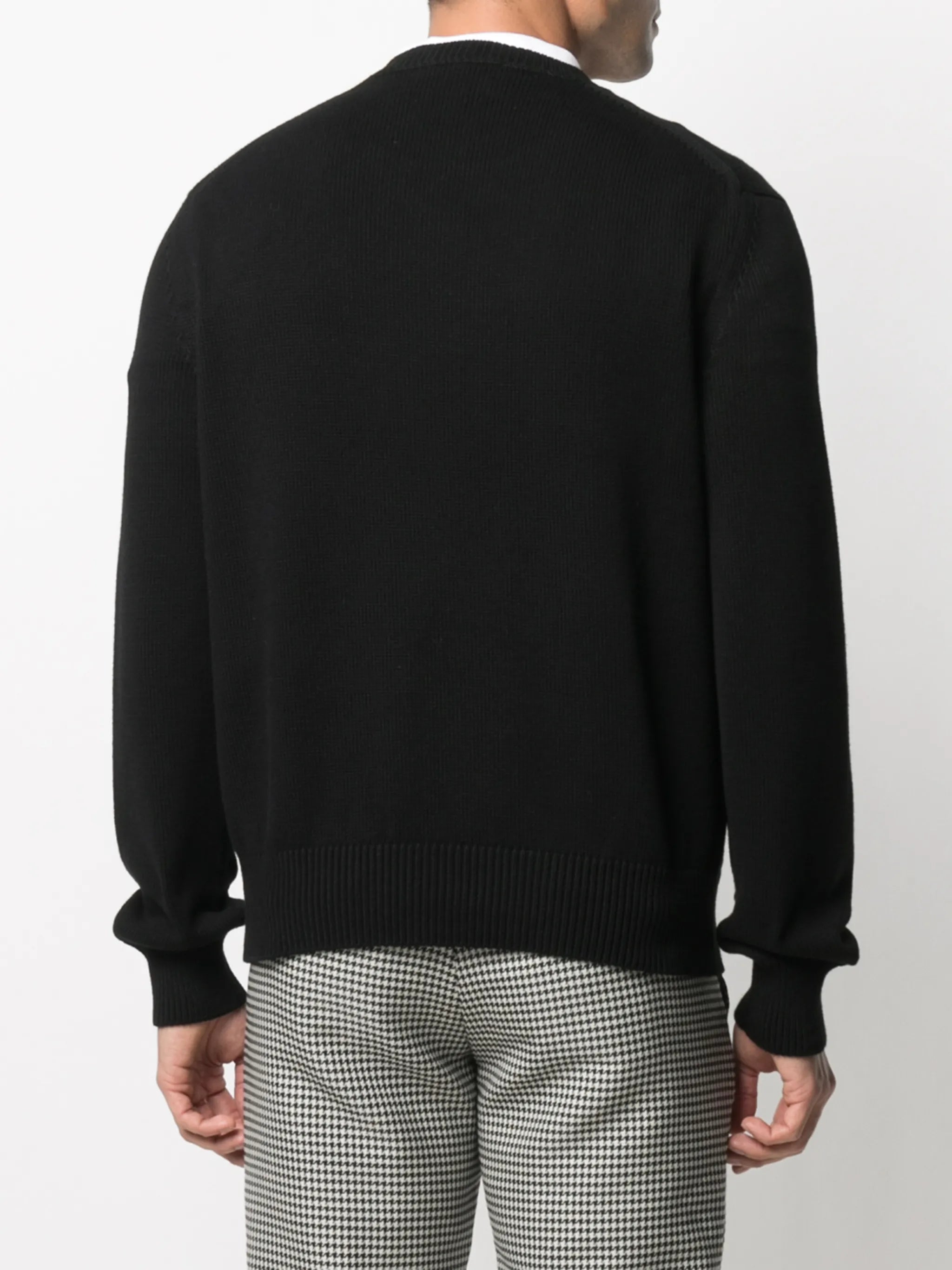 logo-embroidered knitted jumper