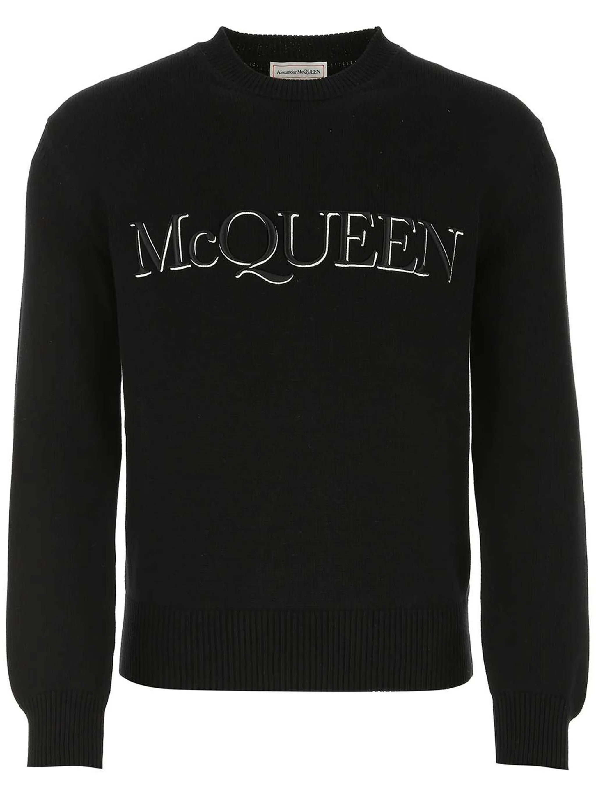 logo-embroidered knitted jumper