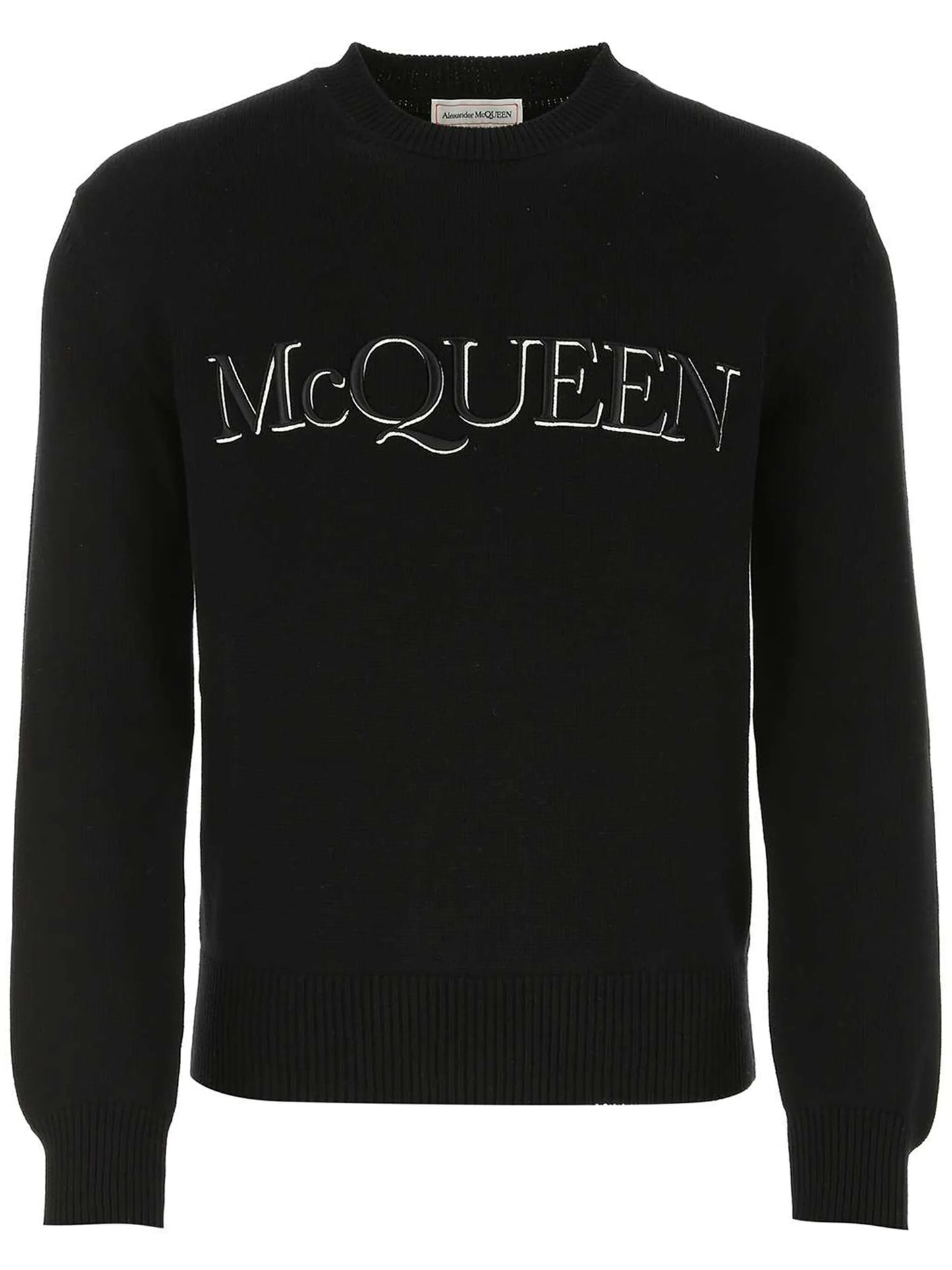 logo-embroidered knitted jumper