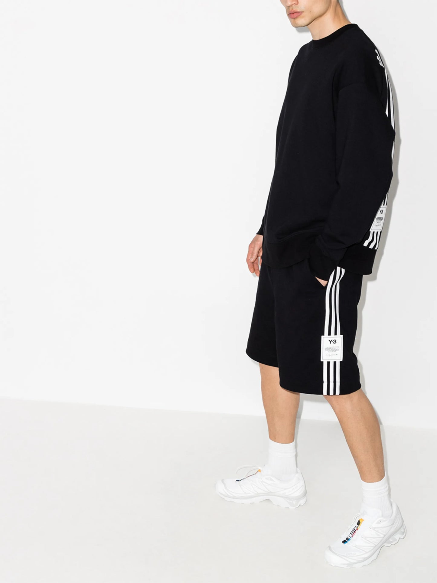 Terry stripe-detail sweatshirt