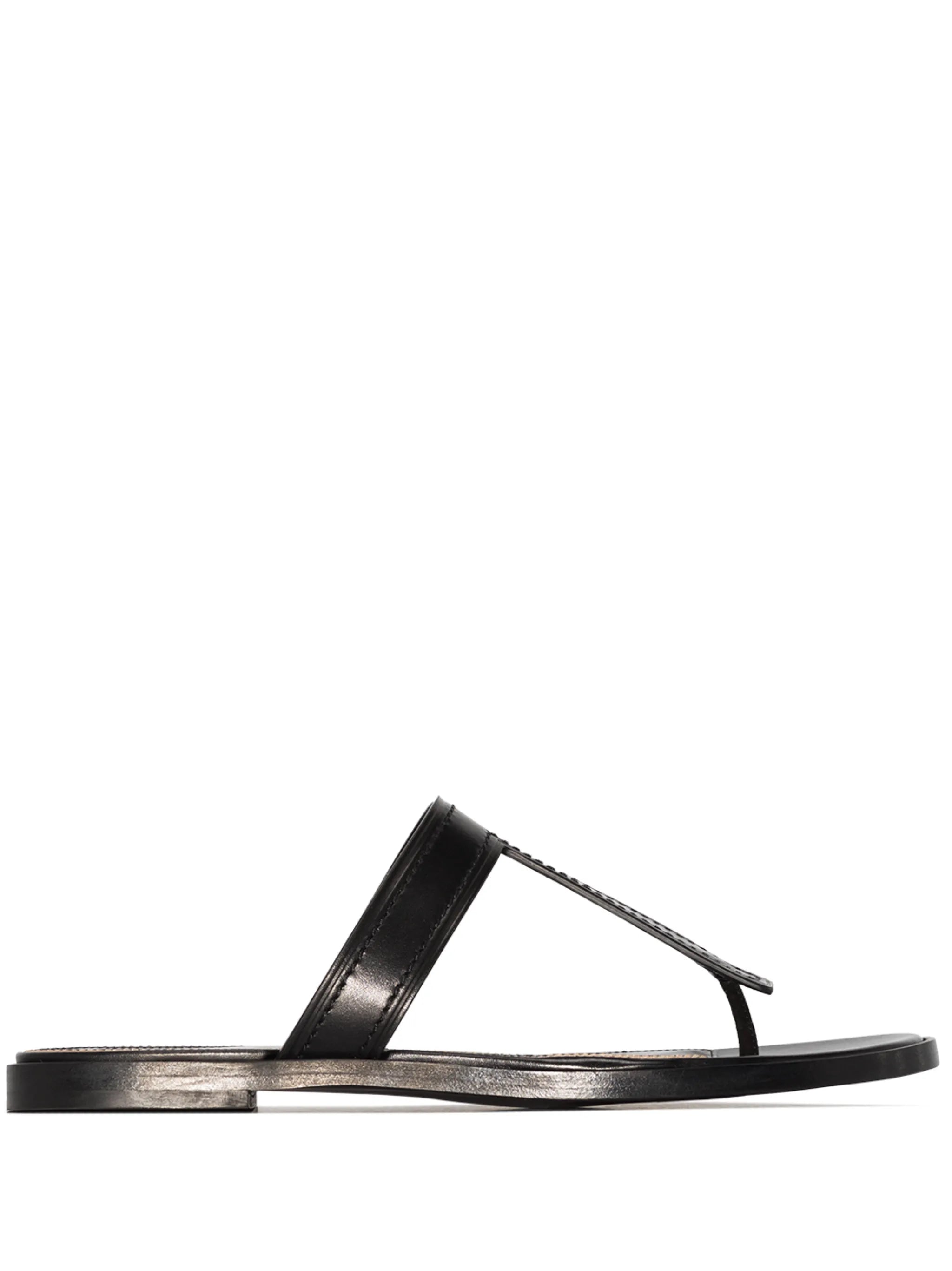 T F logo sandals