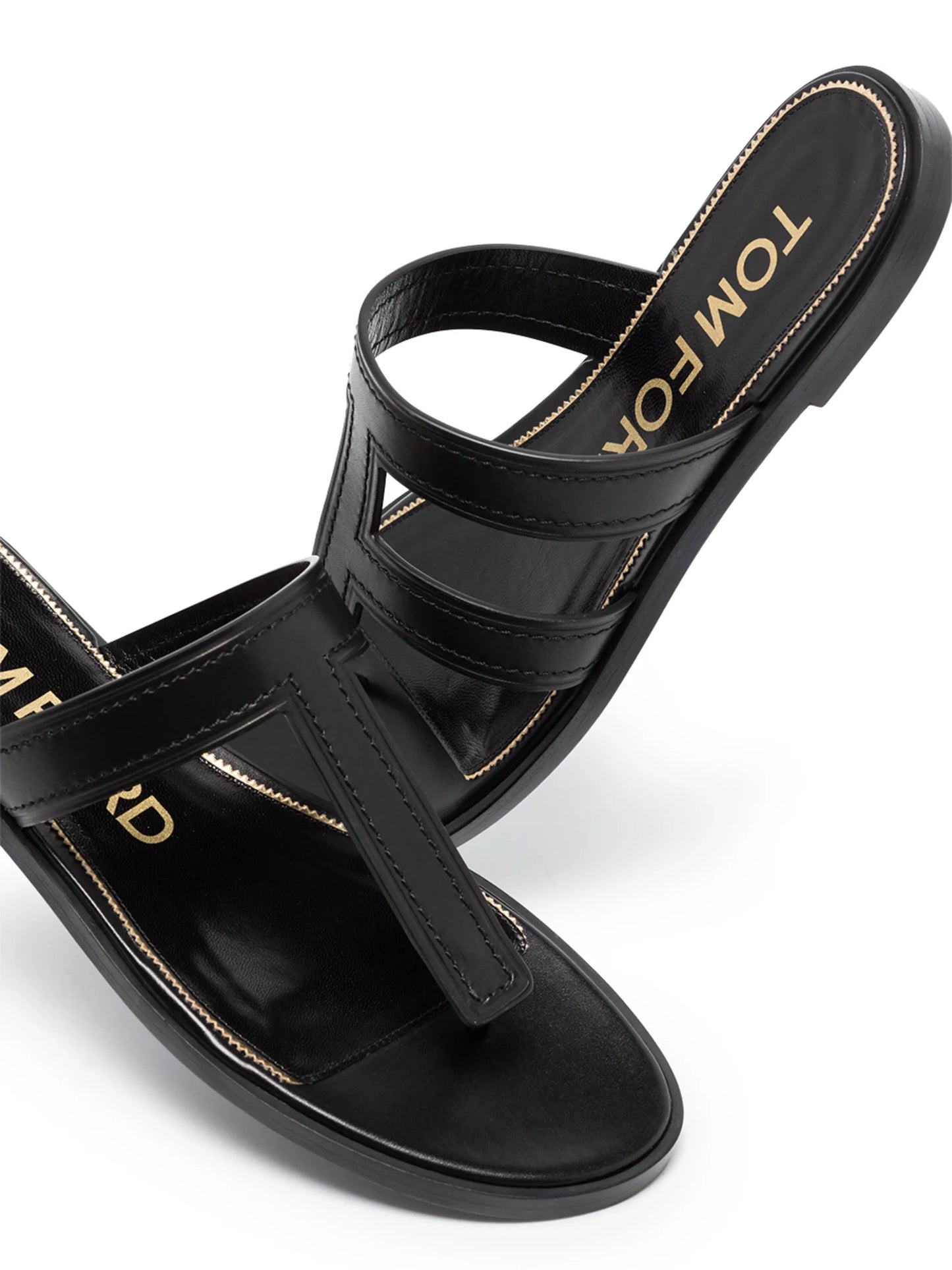 T F logo sandals