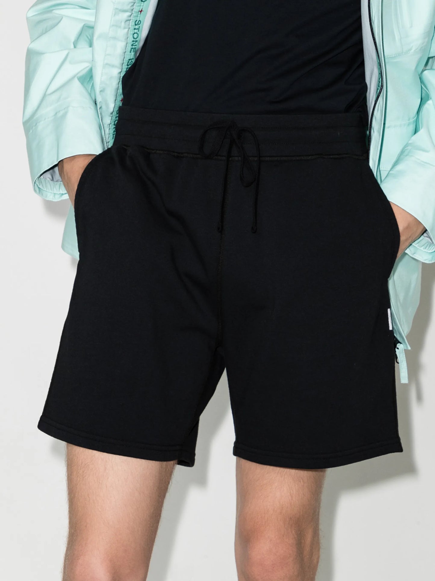 drawstring cotton track shorts