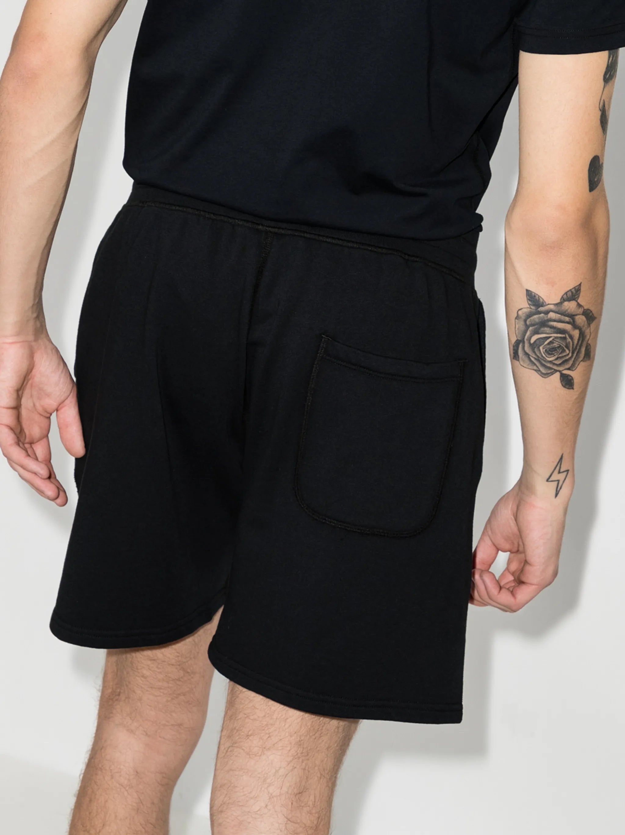 drawstring cotton track shorts