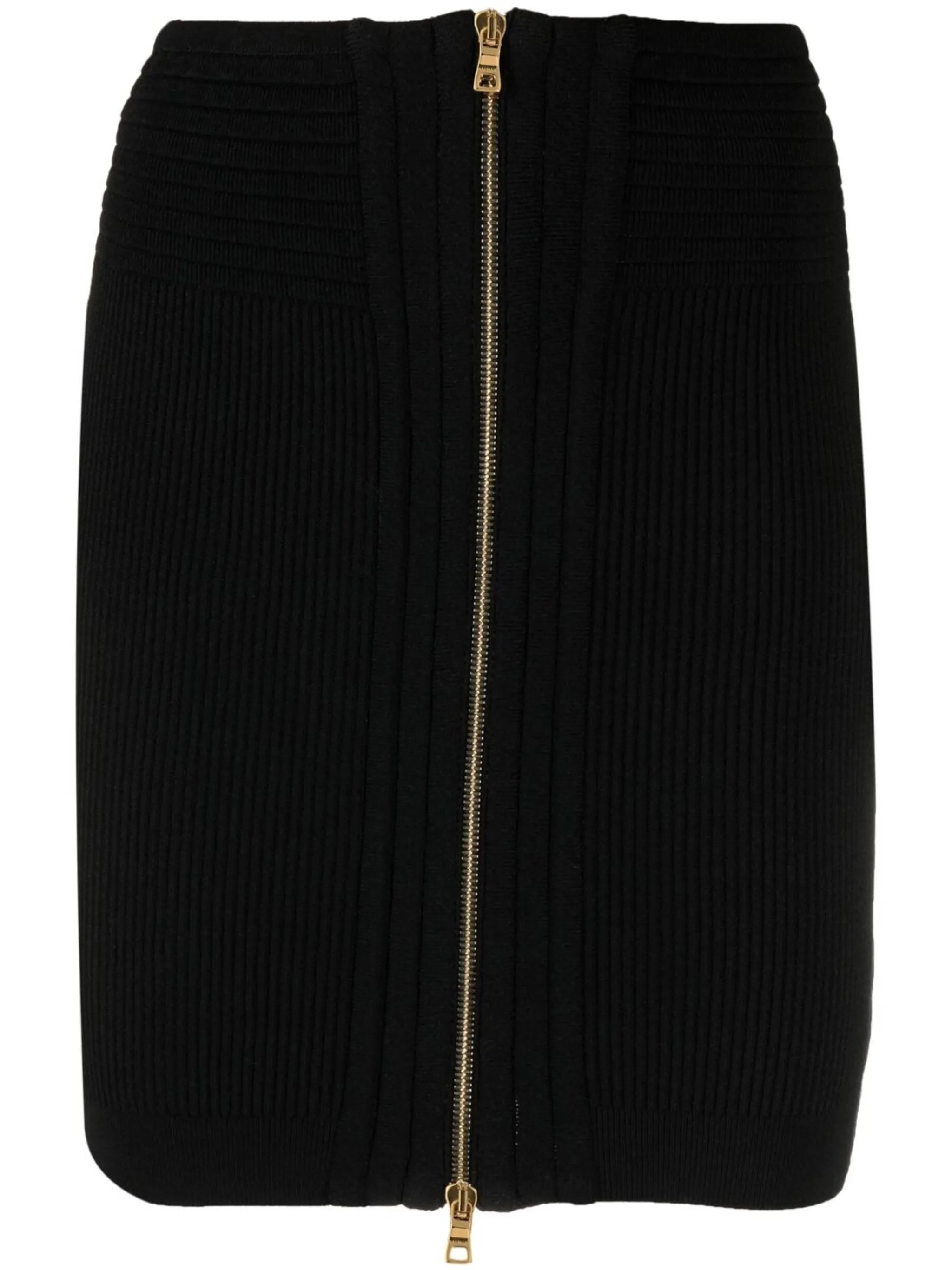 ribbed-knit zipped skirt
