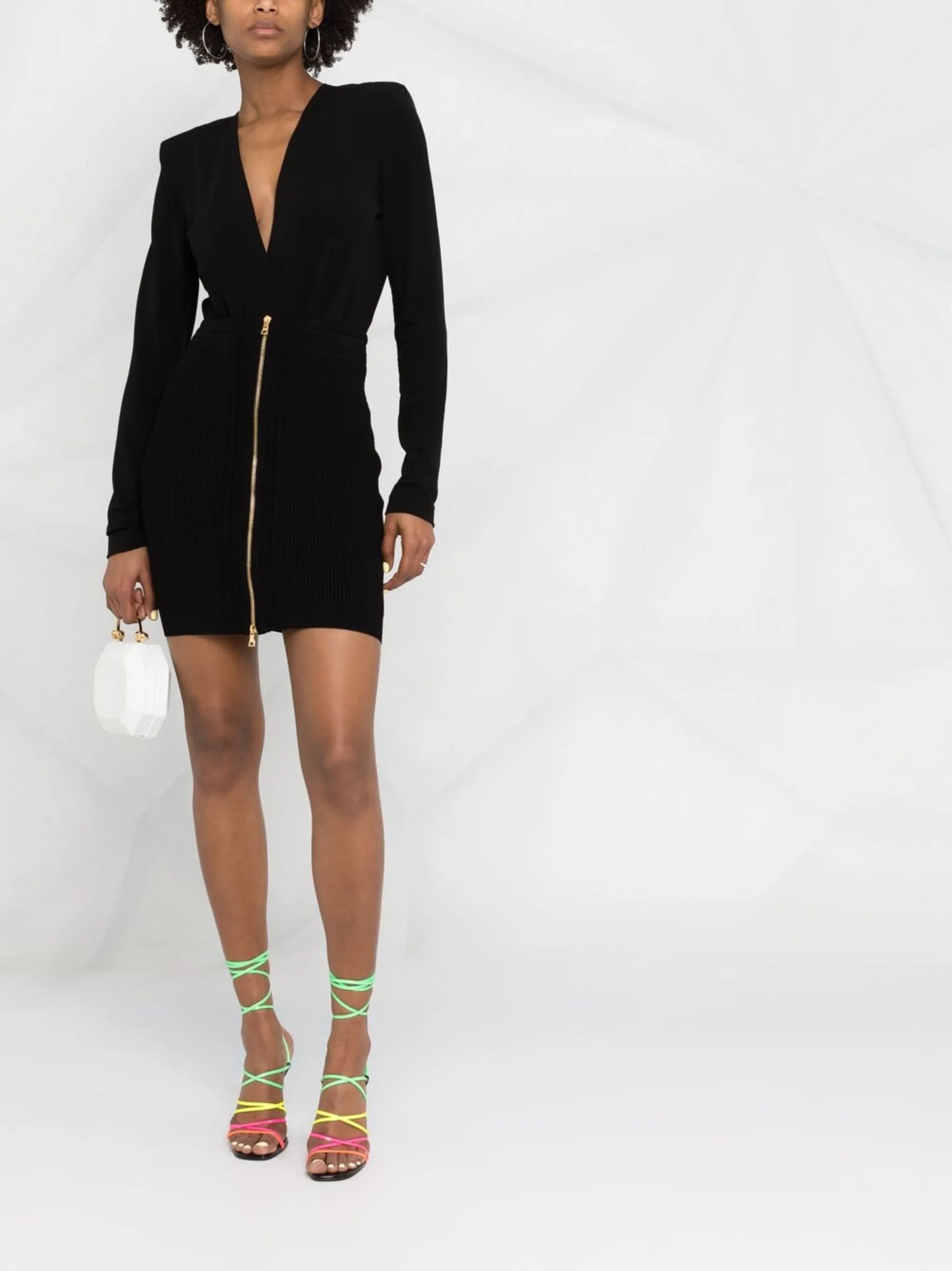 ribbed-knit zipped skirt