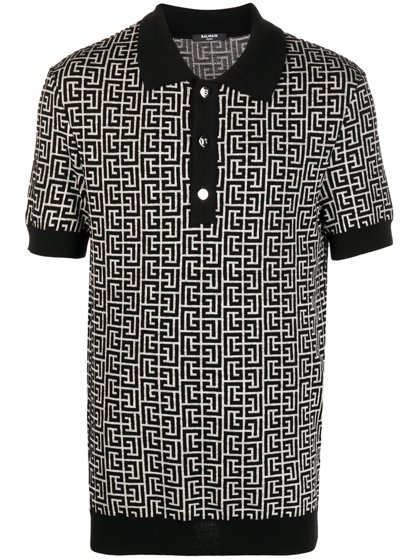 monogram pattern polo shirt