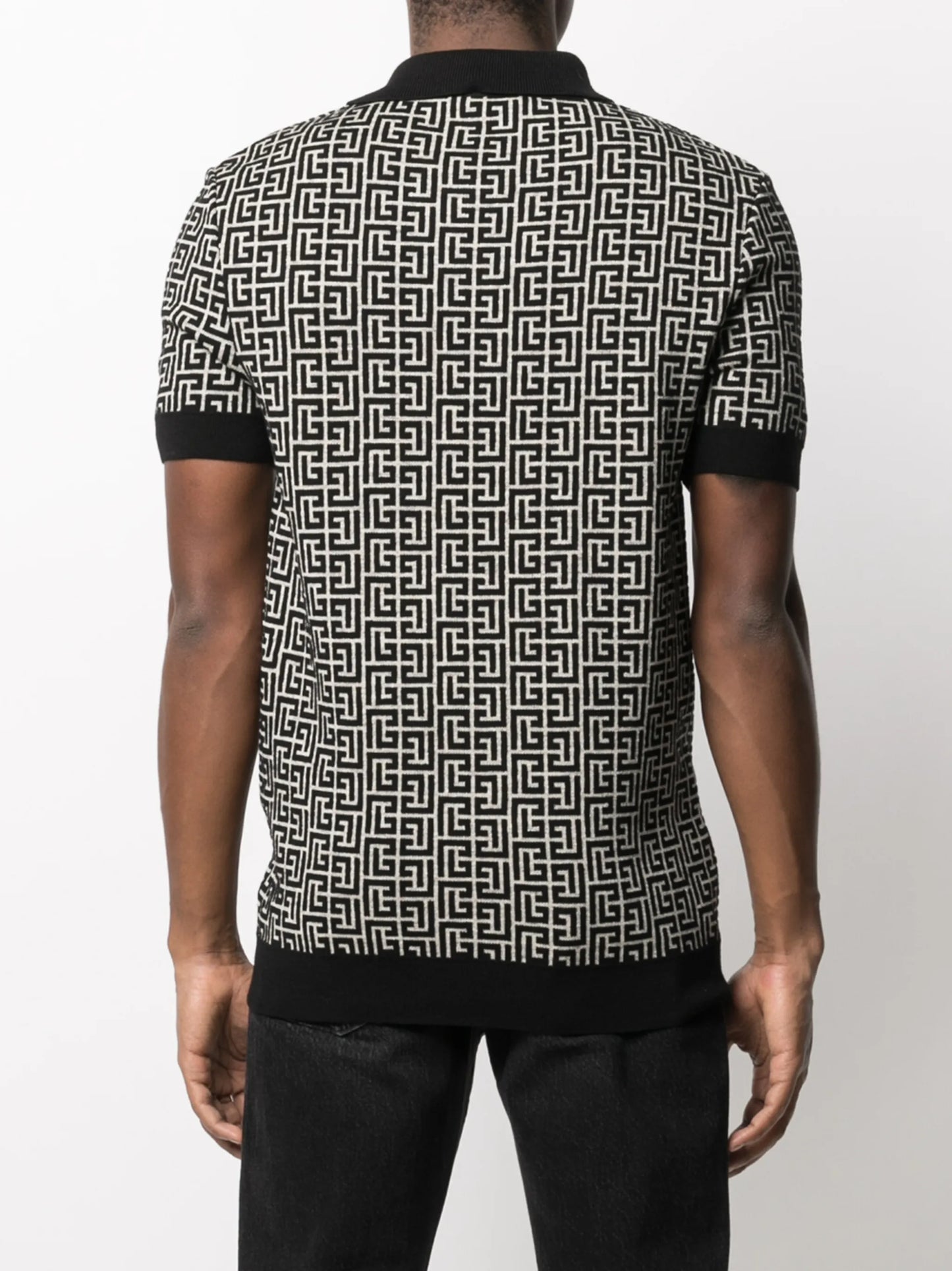 monogram pattern polo shirt
