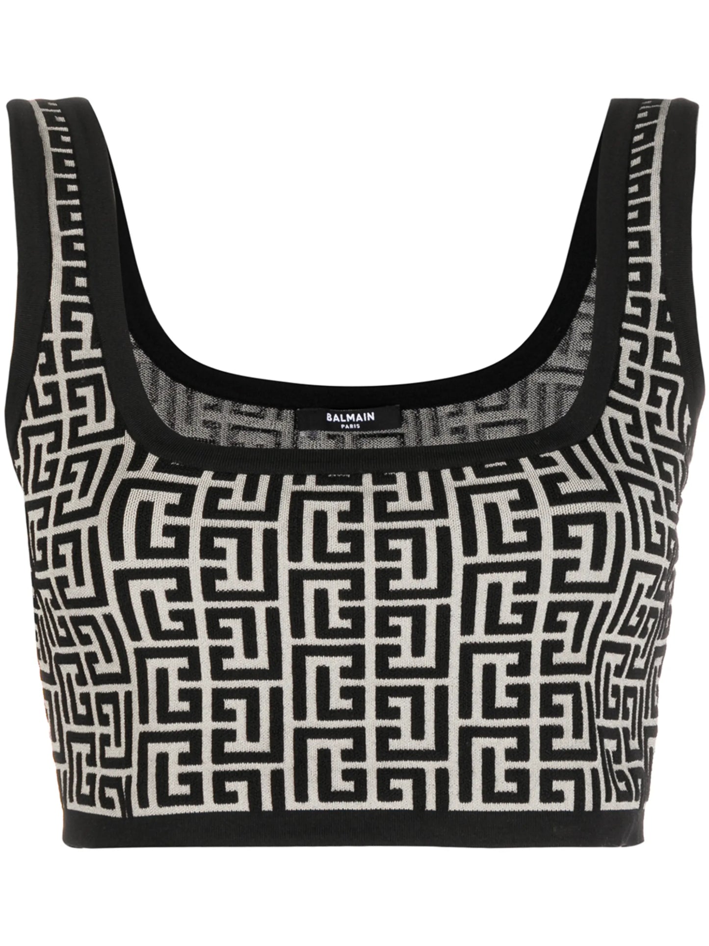 cropped monogram jacquard vest top
