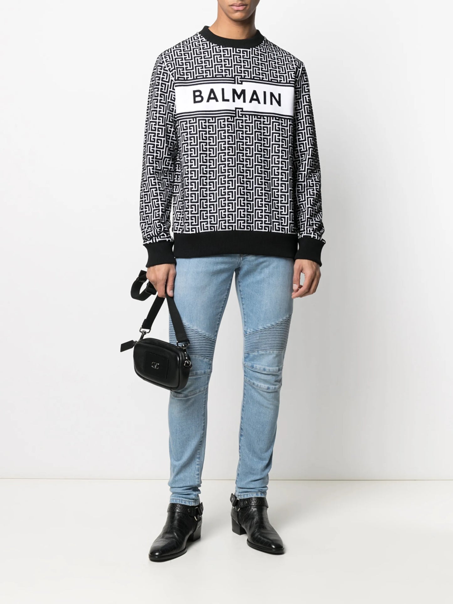 monogram-print cotton sweatshirt