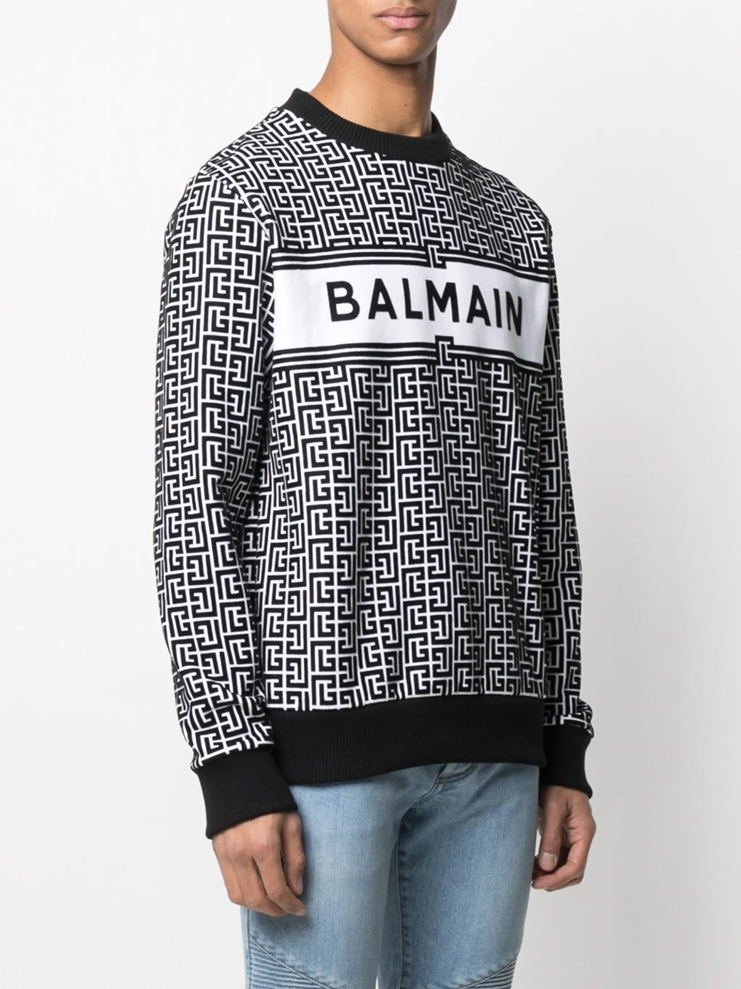 monogram-print cotton sweatshirt