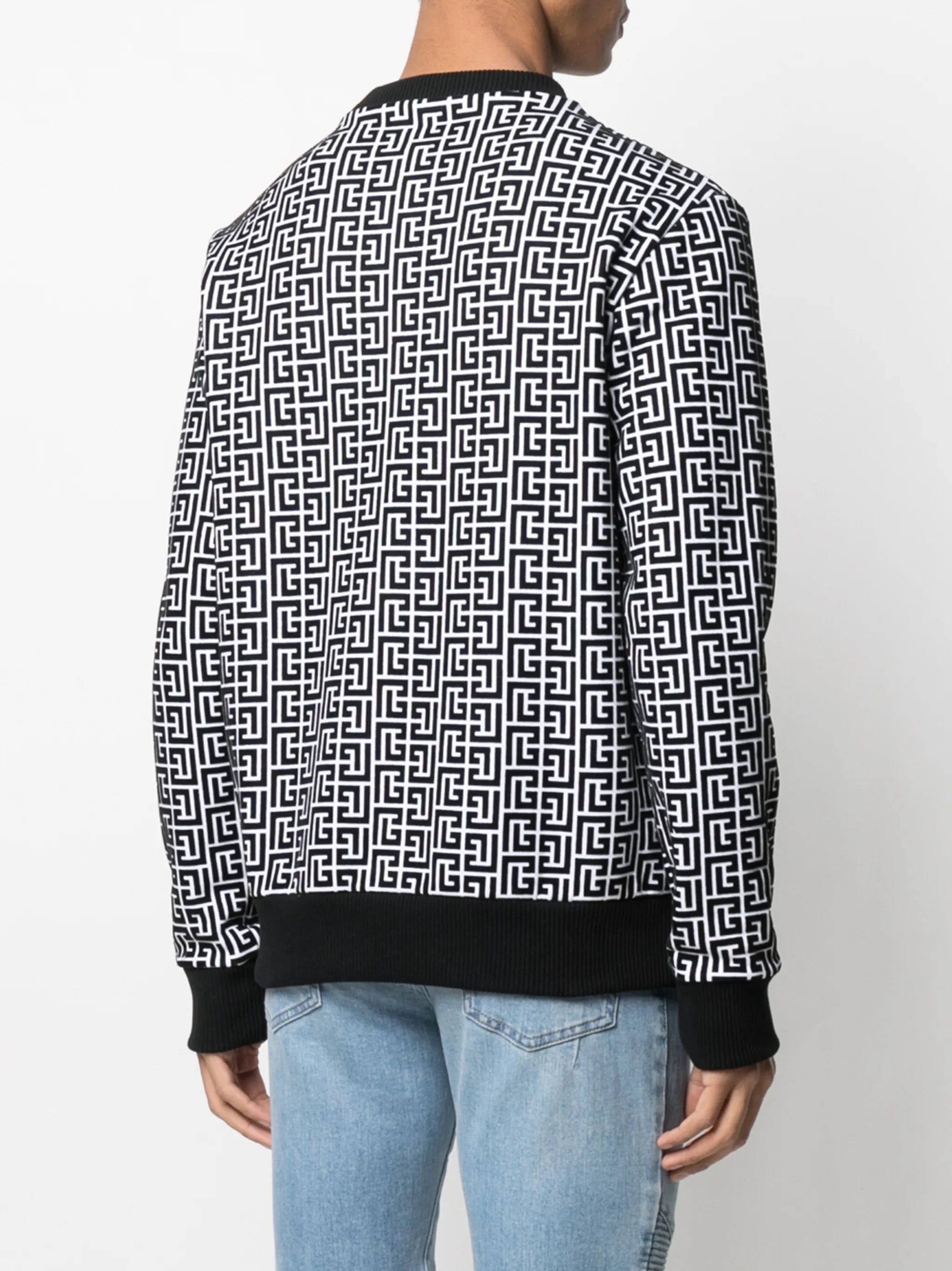 monogram-print cotton sweatshirt
