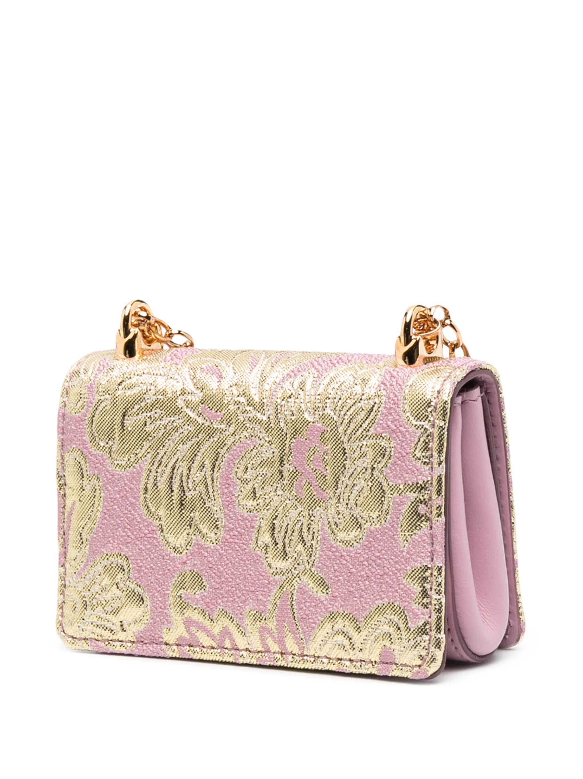 micro DG Girls floral lamé brocade bag