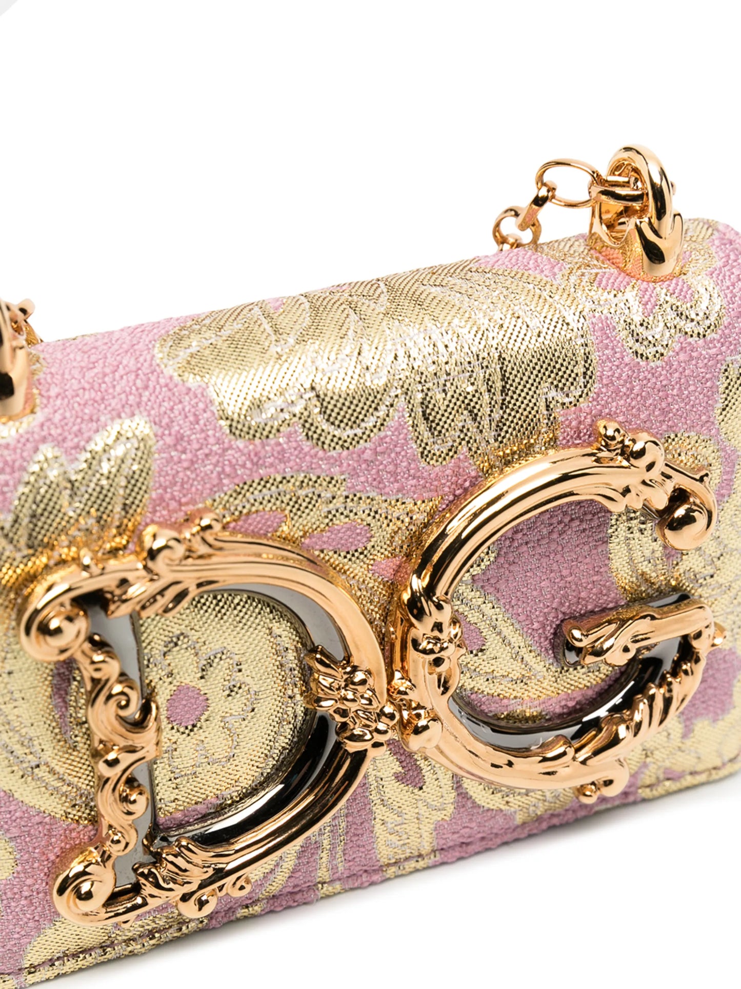 micro DG Girls floral lamé brocade bag