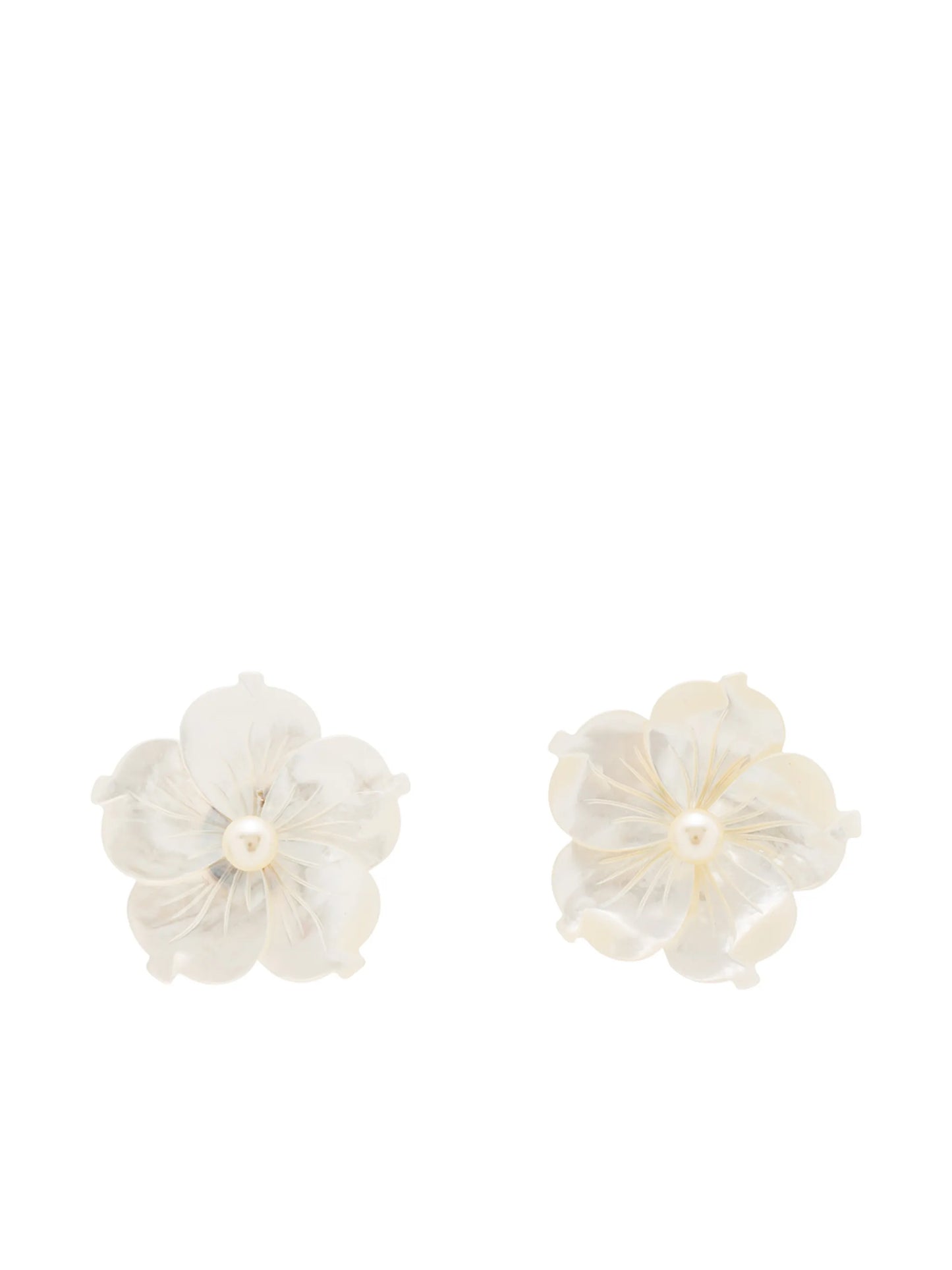 mother-of-pearl flower stud earrings