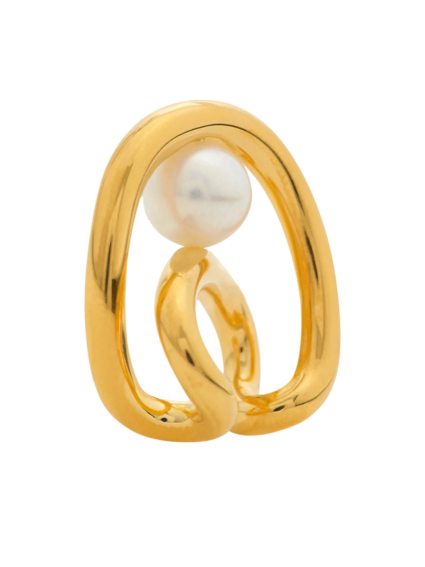 Initial pearl ear cuff