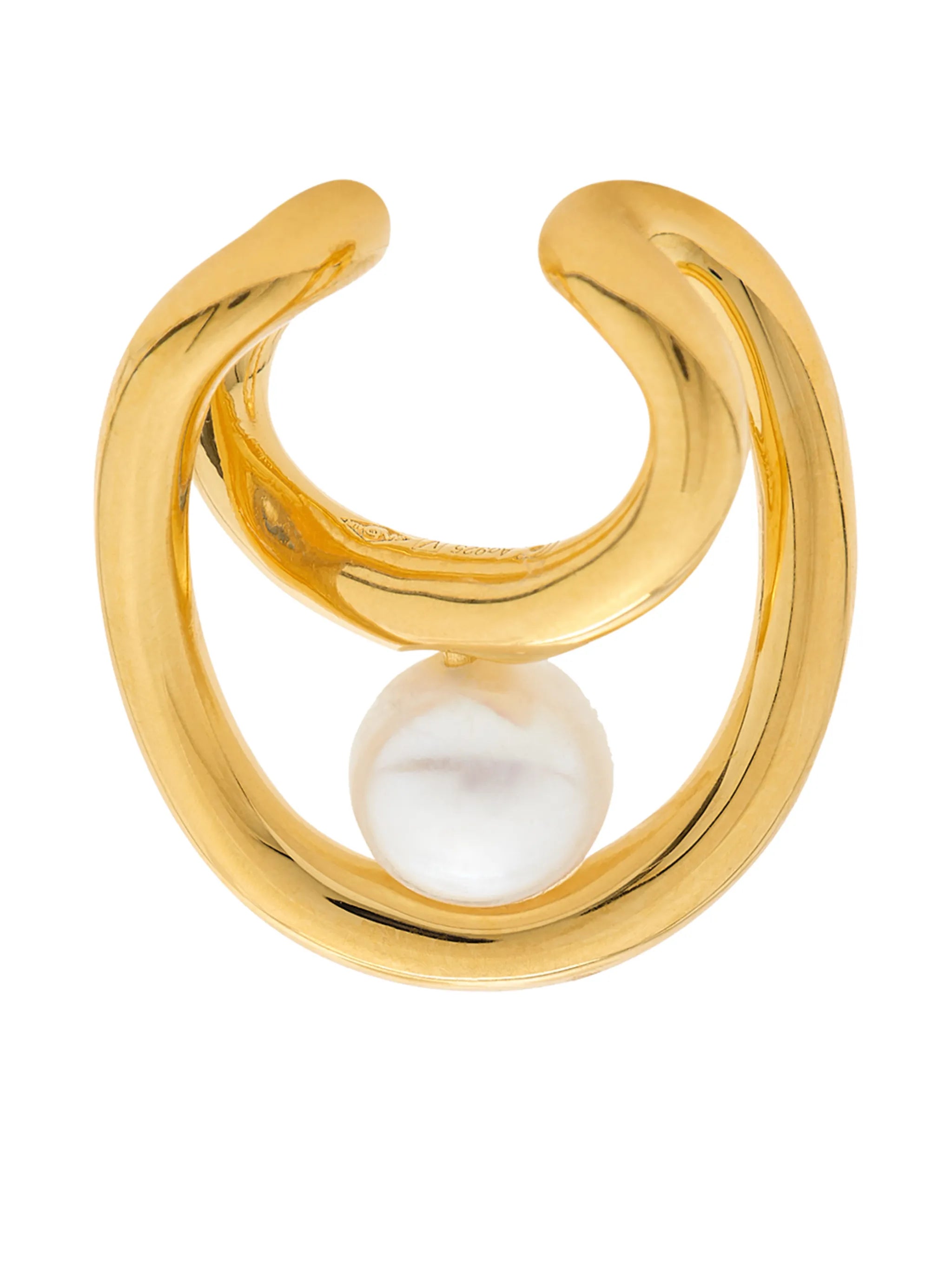 Initial pearl ear cuff