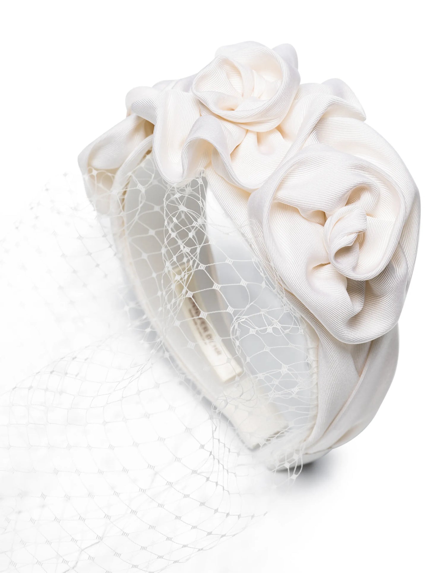 Triple Rosette veil headband