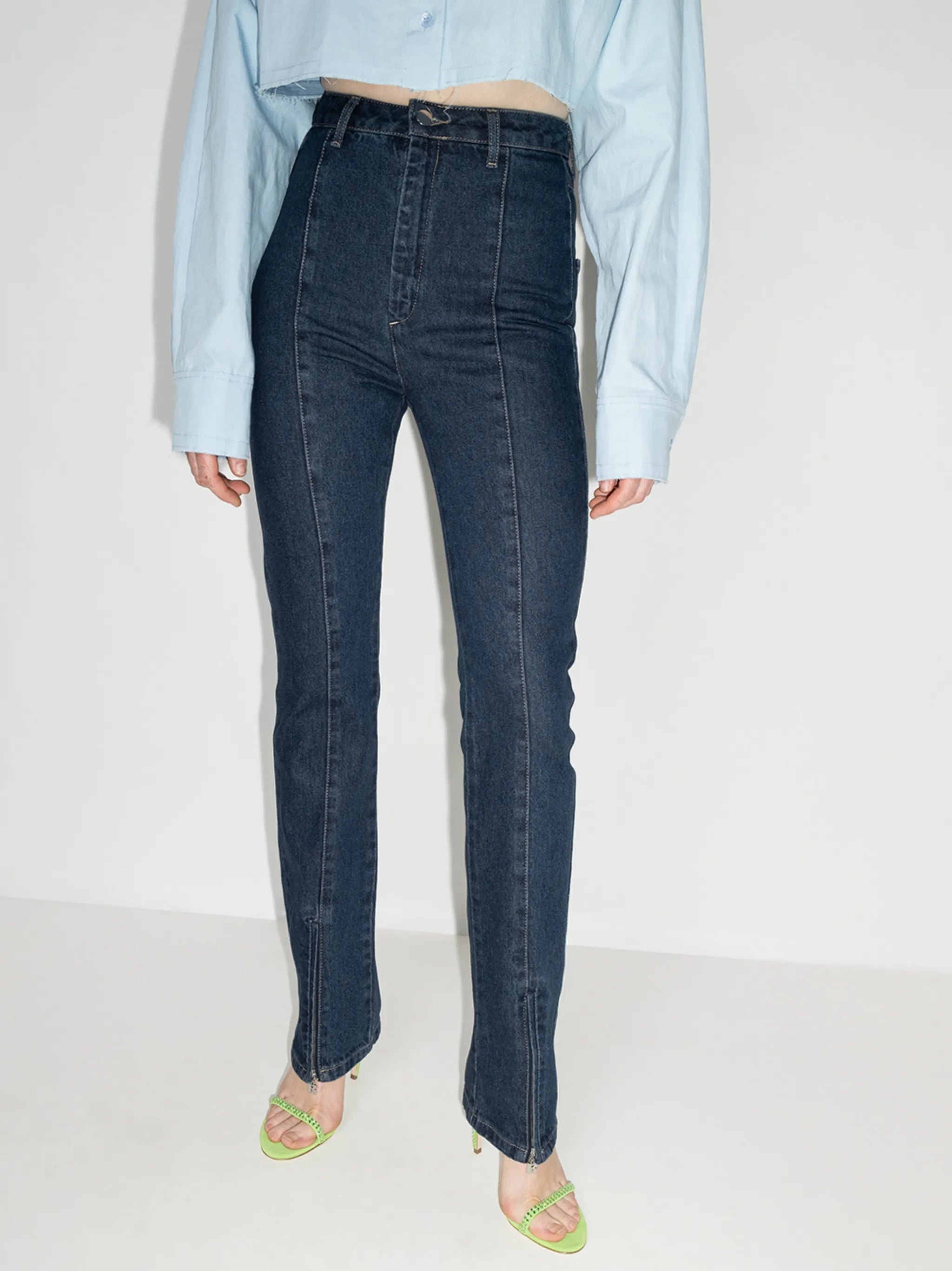 Jada zip-ankle flared jeans