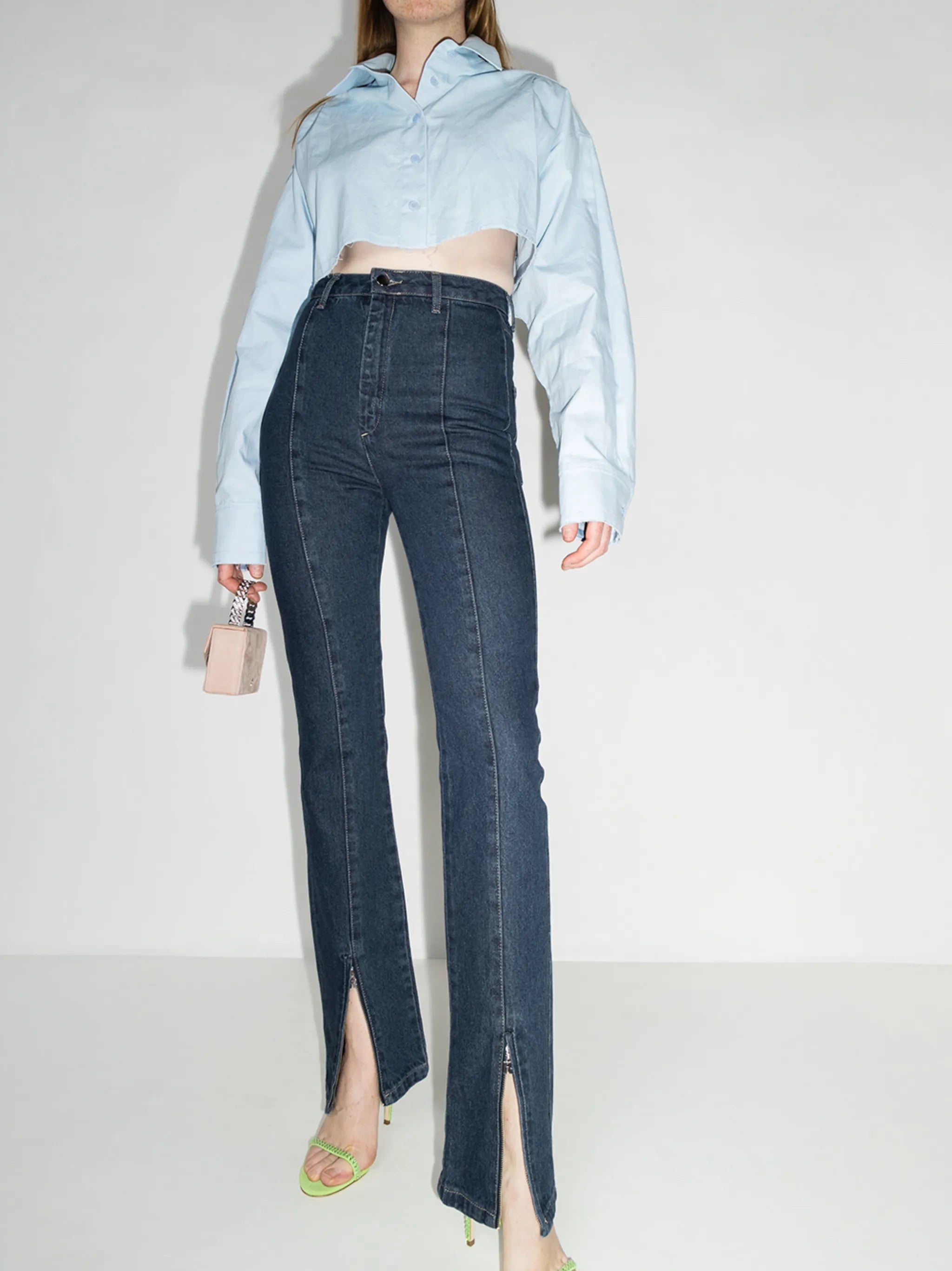 Jada zip-ankle flared jeans