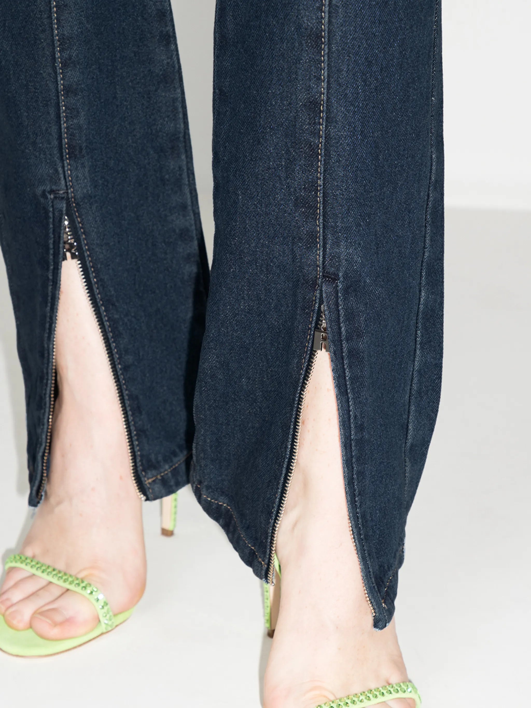 Jada zip-ankle flared jeans