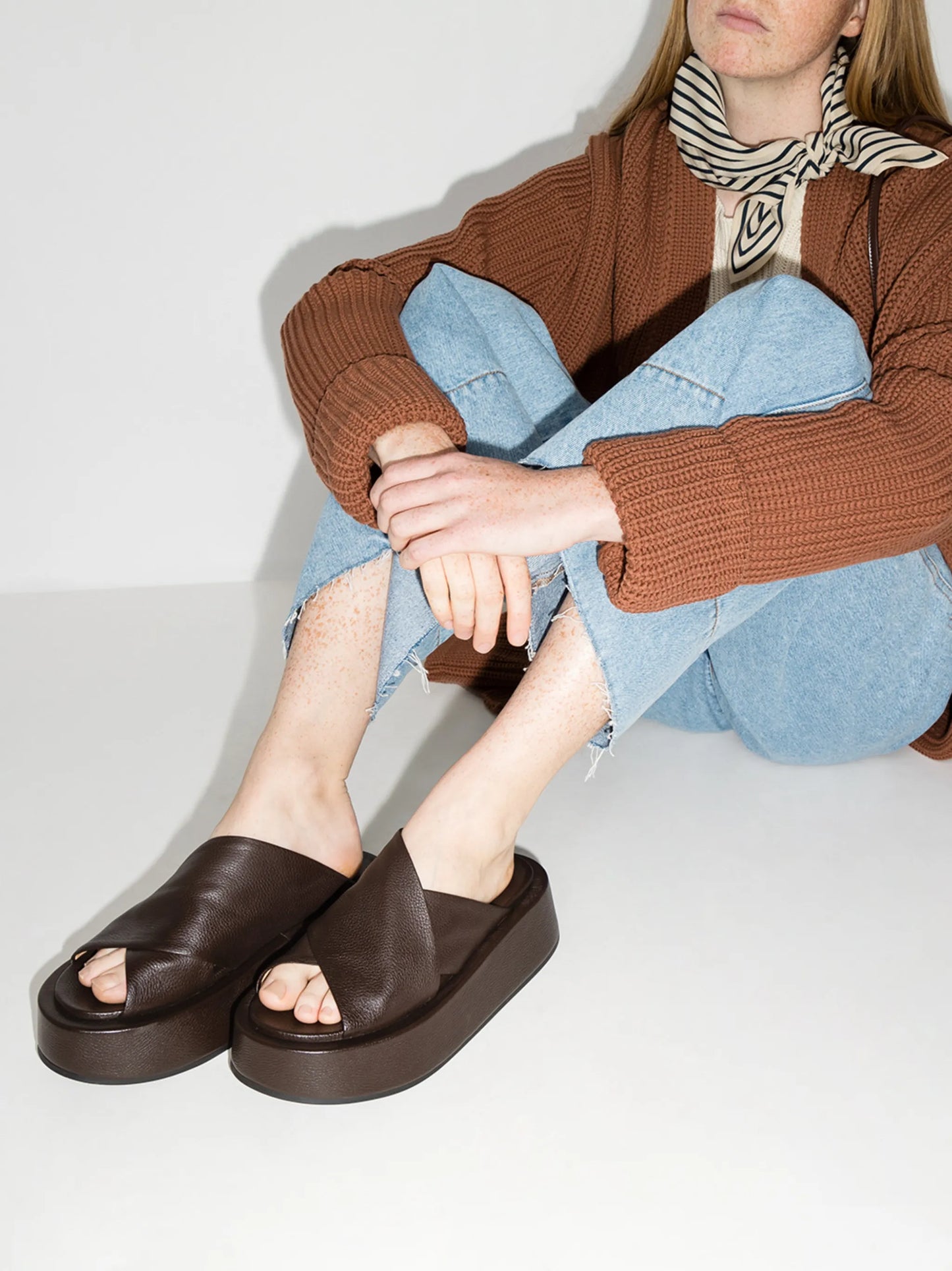 crossover strap 50mm flatform sandals