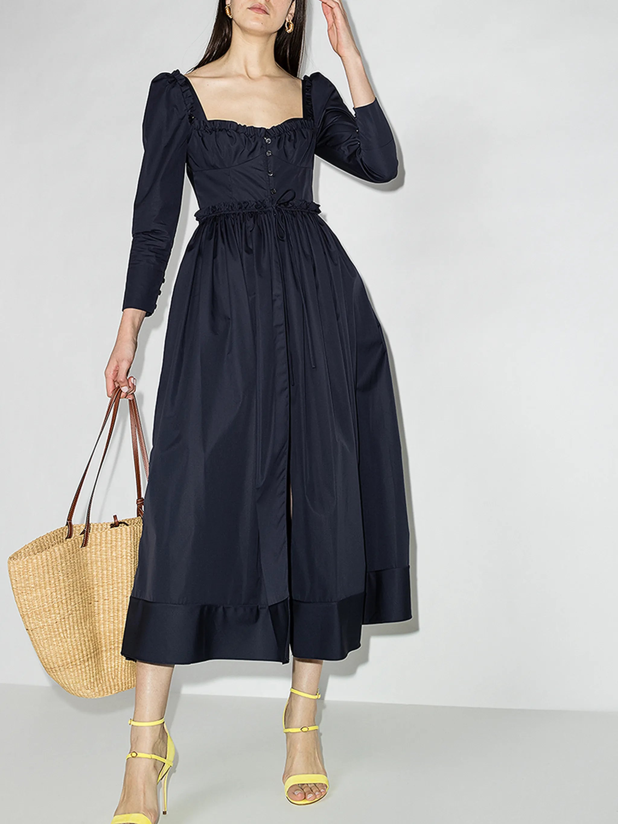 Winter Garden Party cotton midi dress