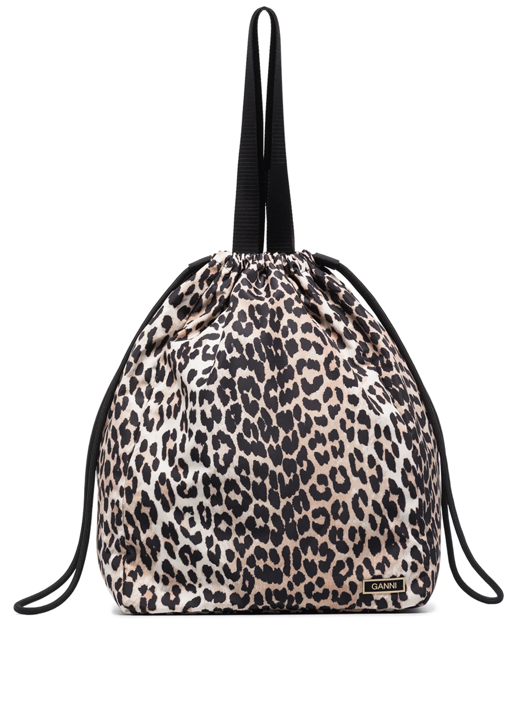 leopard-print drawstring bag
