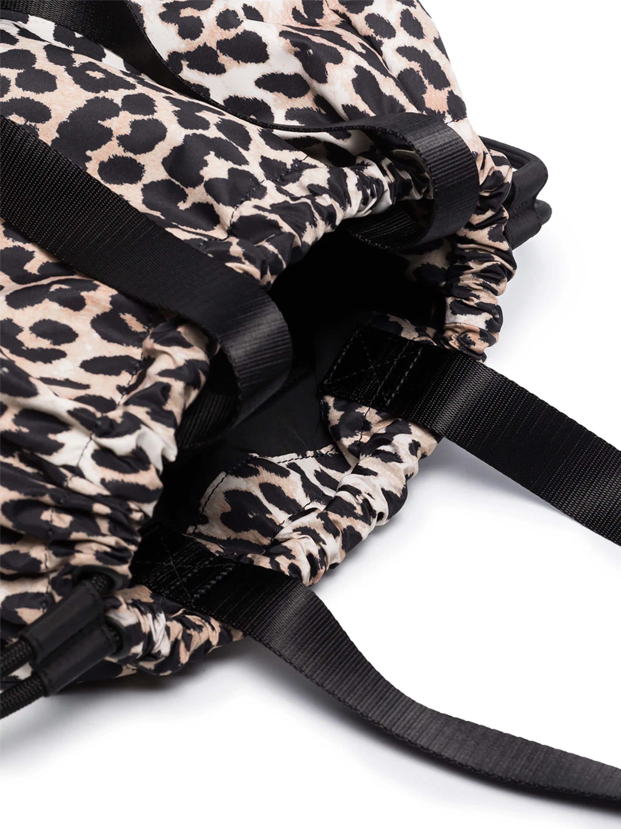 leopard-print drawstring bag