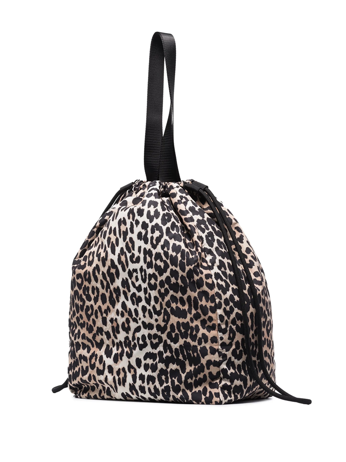 leopard-print drawstring bag