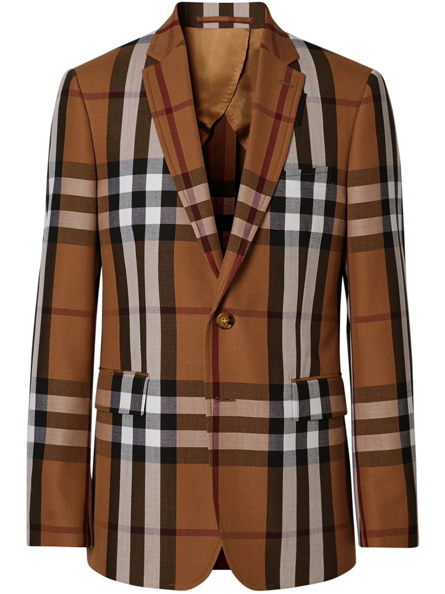 slim fit check tailored blazer