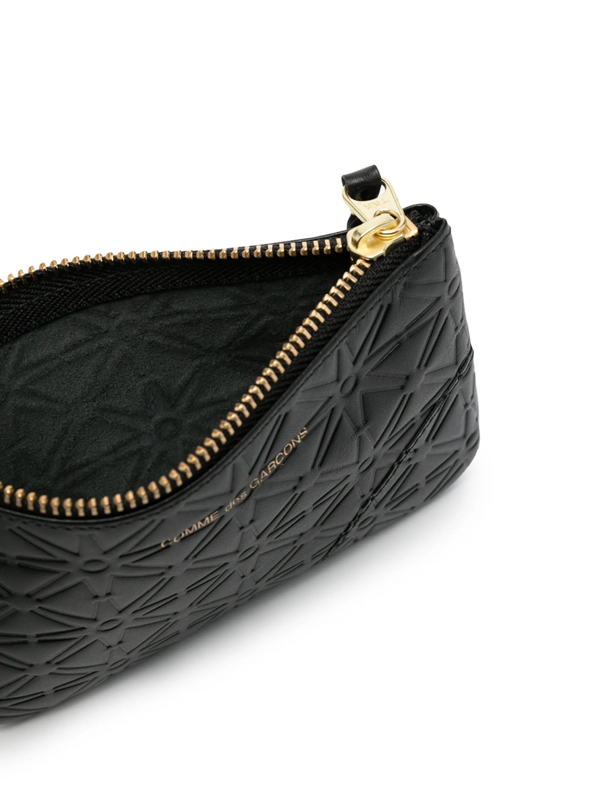 geometric-debossed wallet