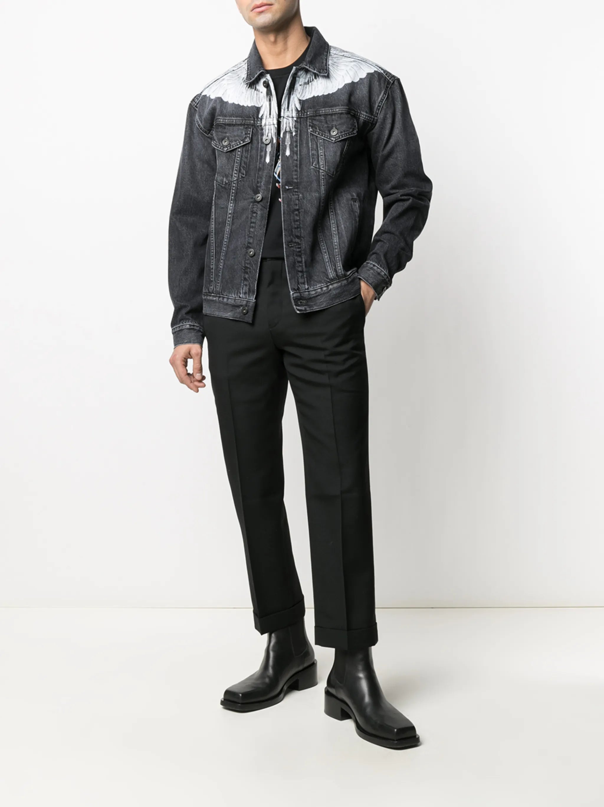 button-front denim jacket