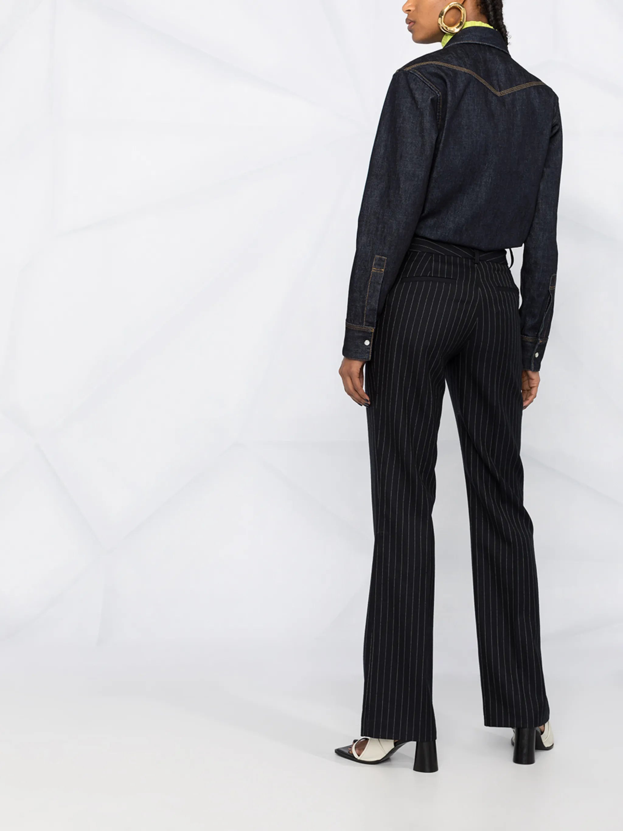 welt-pocket denim shirt