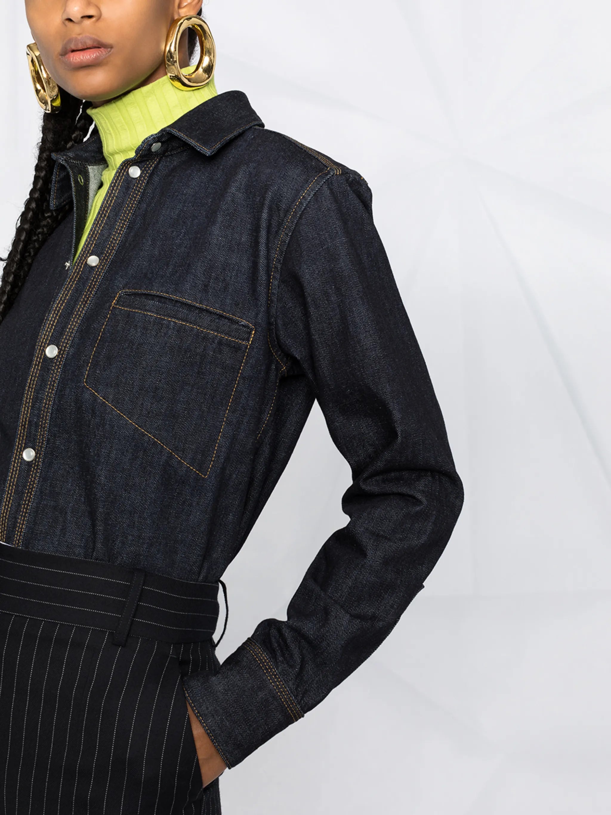 welt-pocket denim shirt