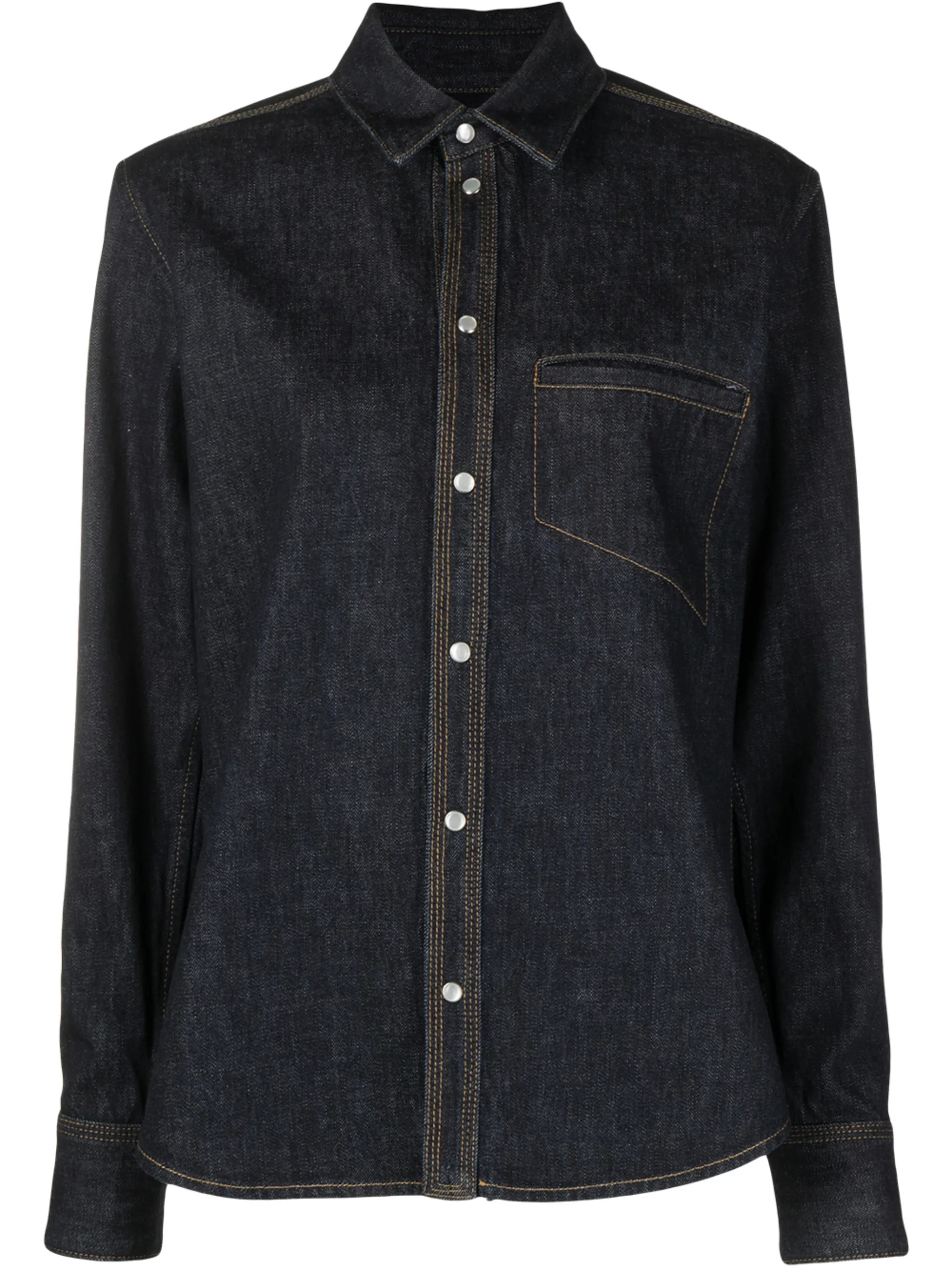 welt-pocket denim shirt