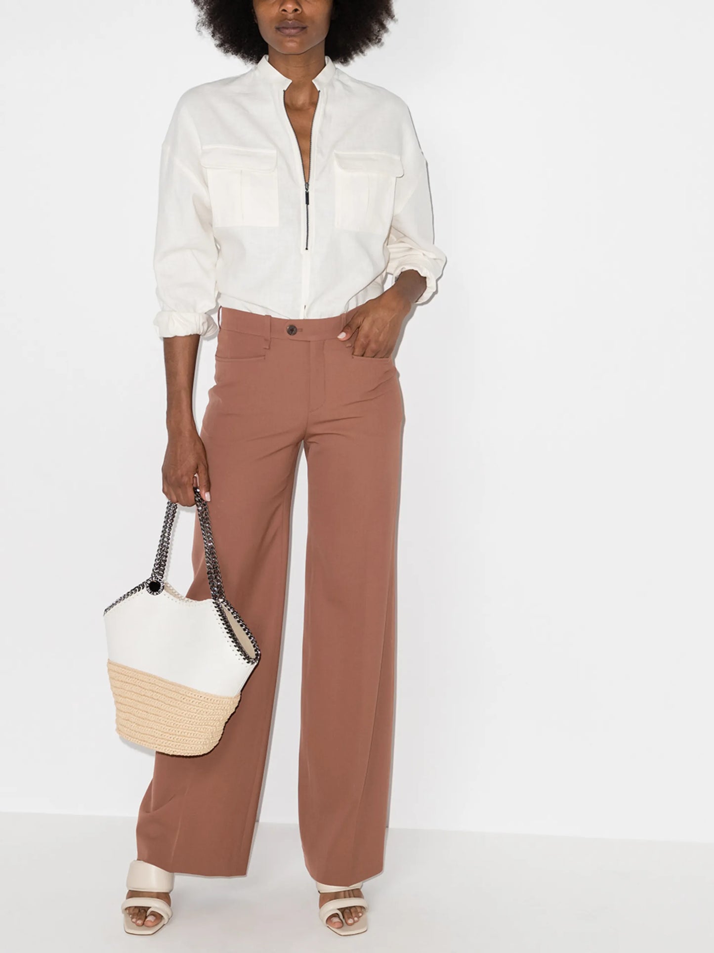 high-waist tailored trousers