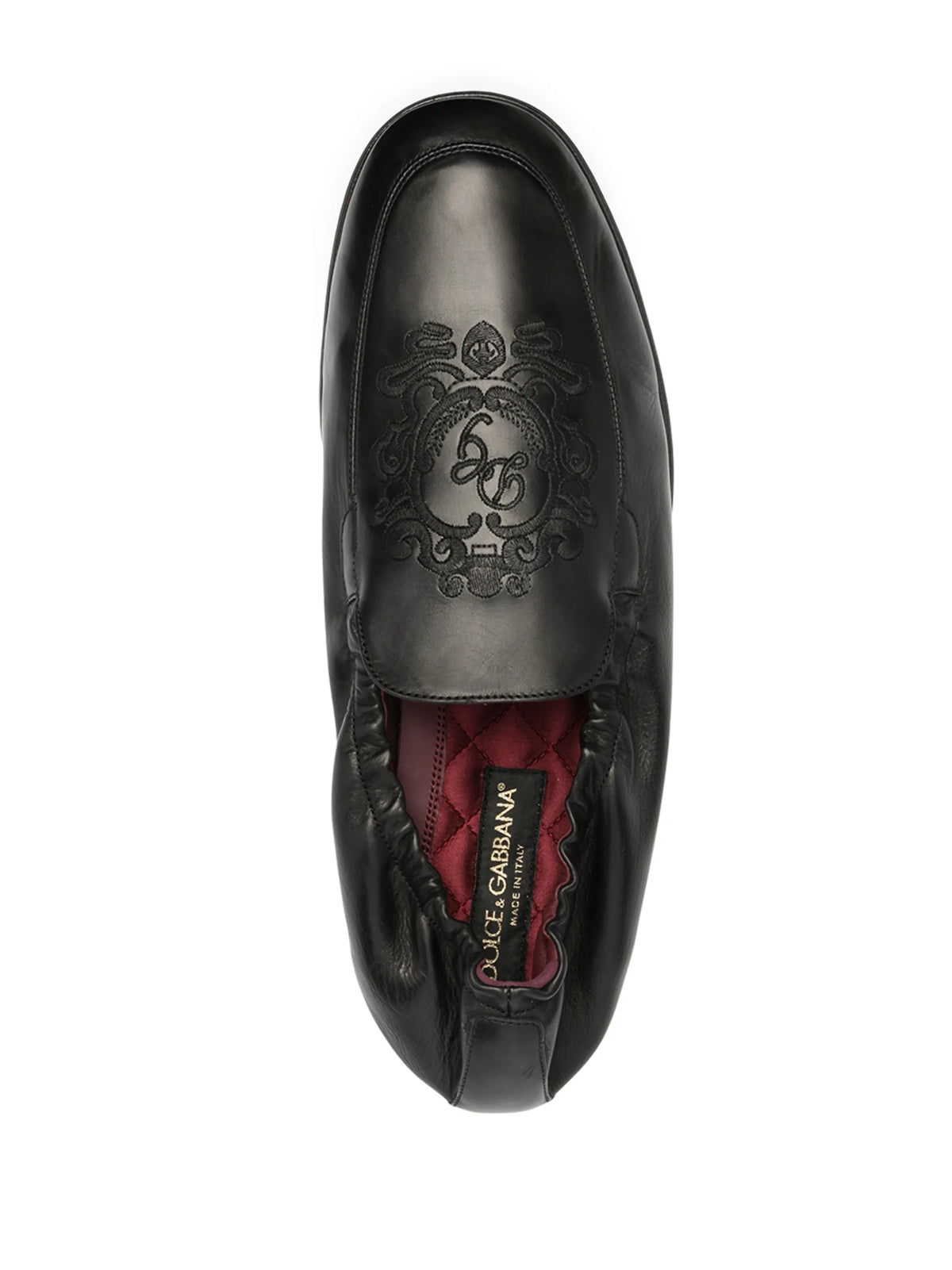 logo-embroidered leather loafers