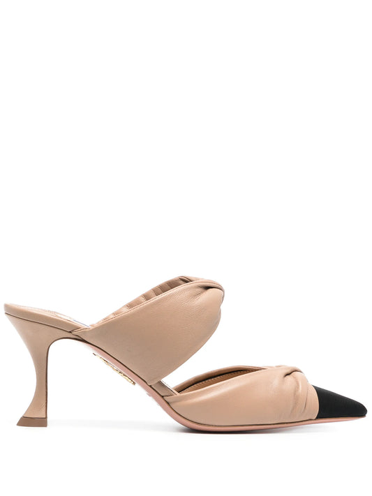 Twist 75mm leather mules