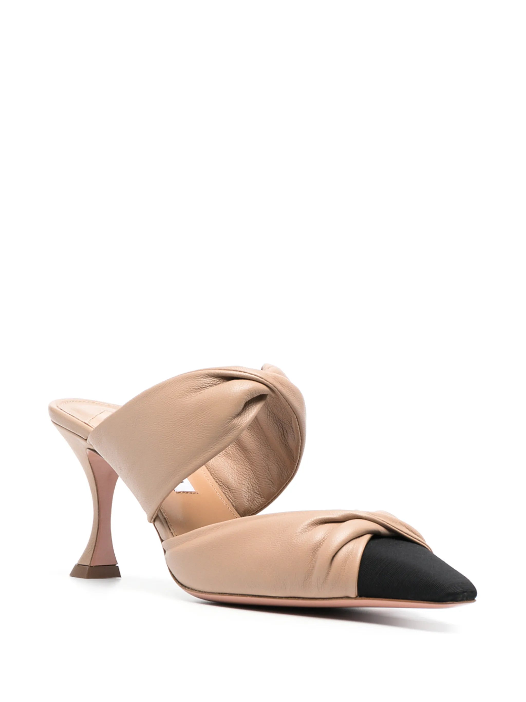 Twist 75mm leather mules