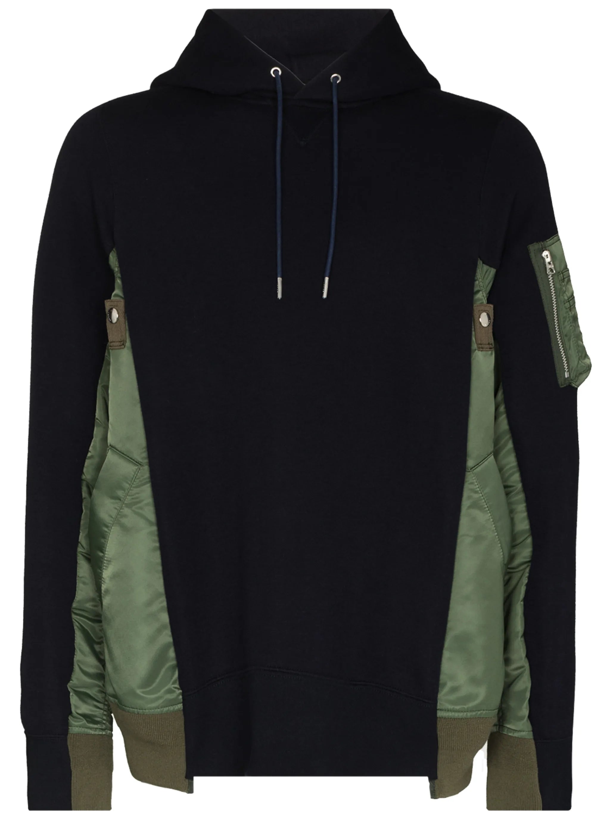two-tone panelled hoodie