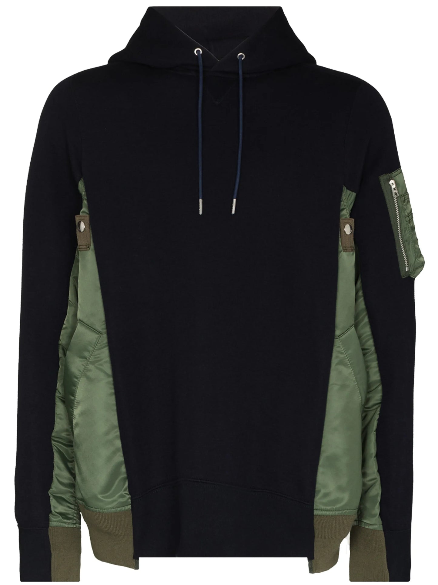two-tone panelled hoodie