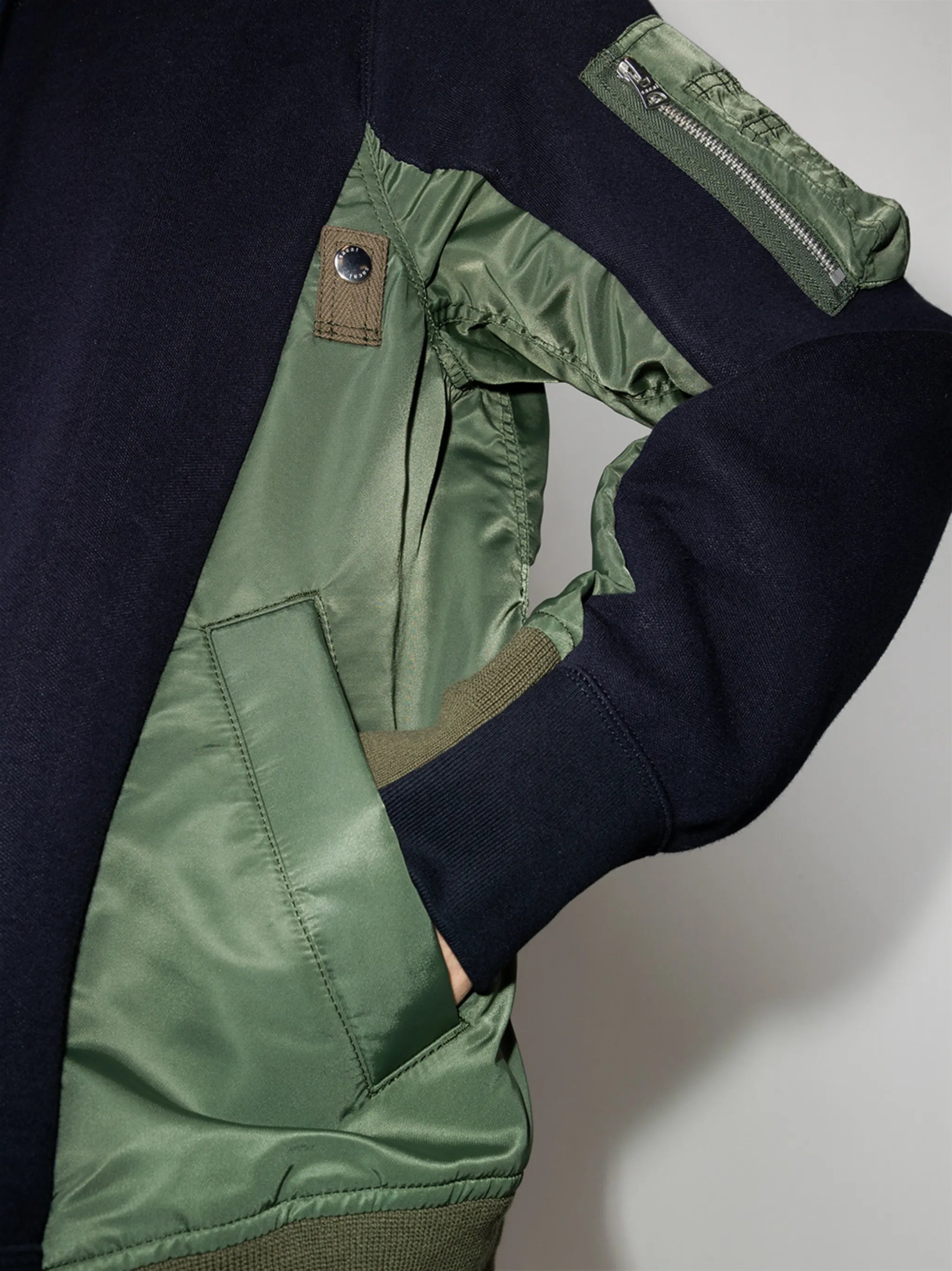 two-tone panelled hoodie