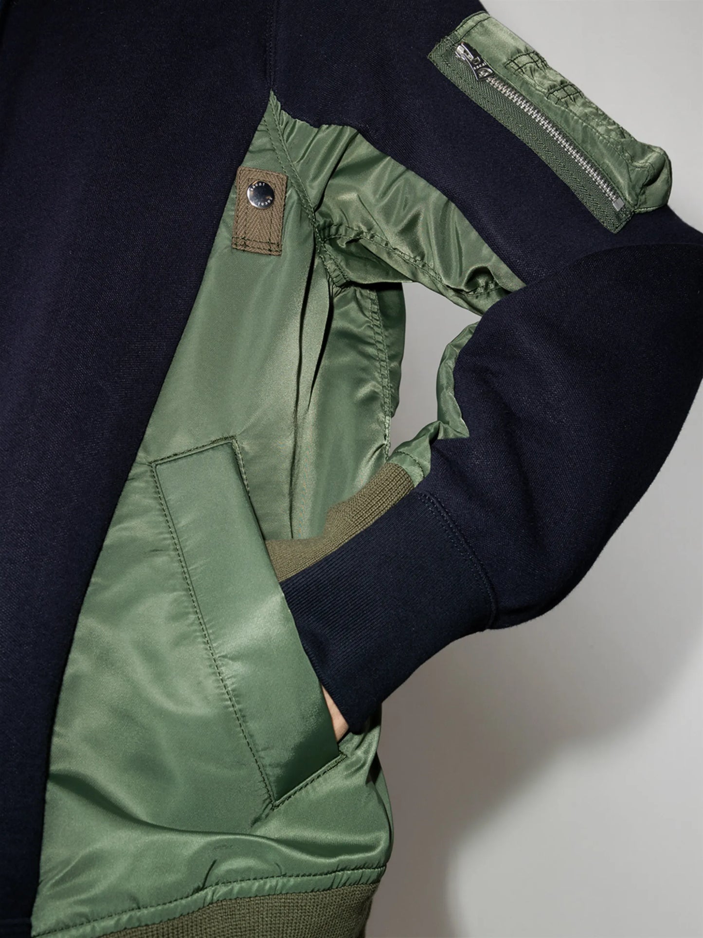 two-tone panelled hoodie