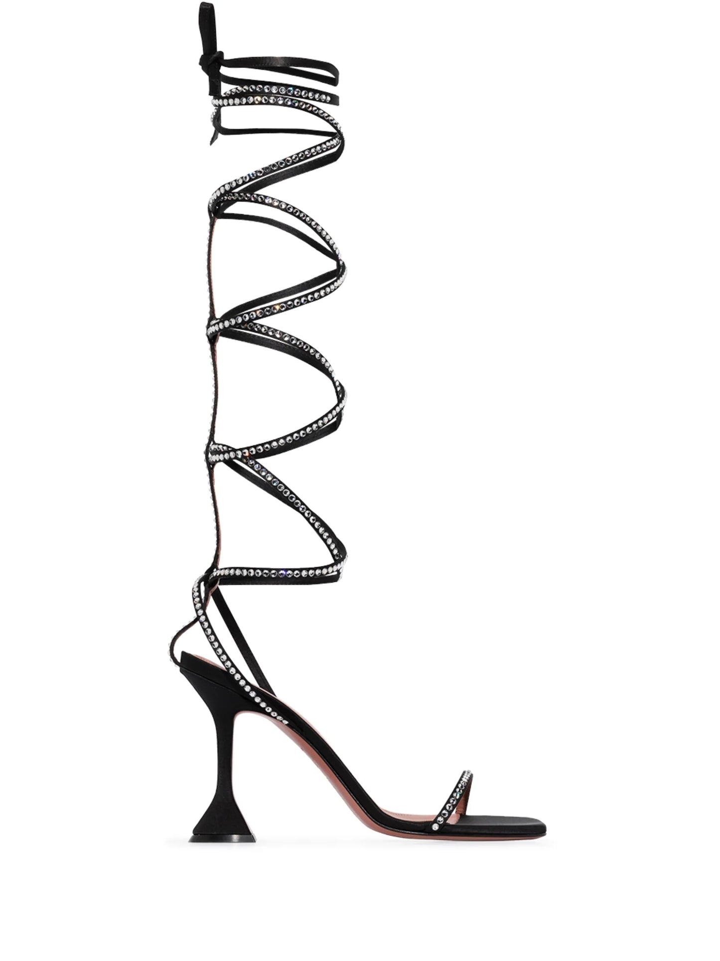 x AWGE thigh-high satin sandals